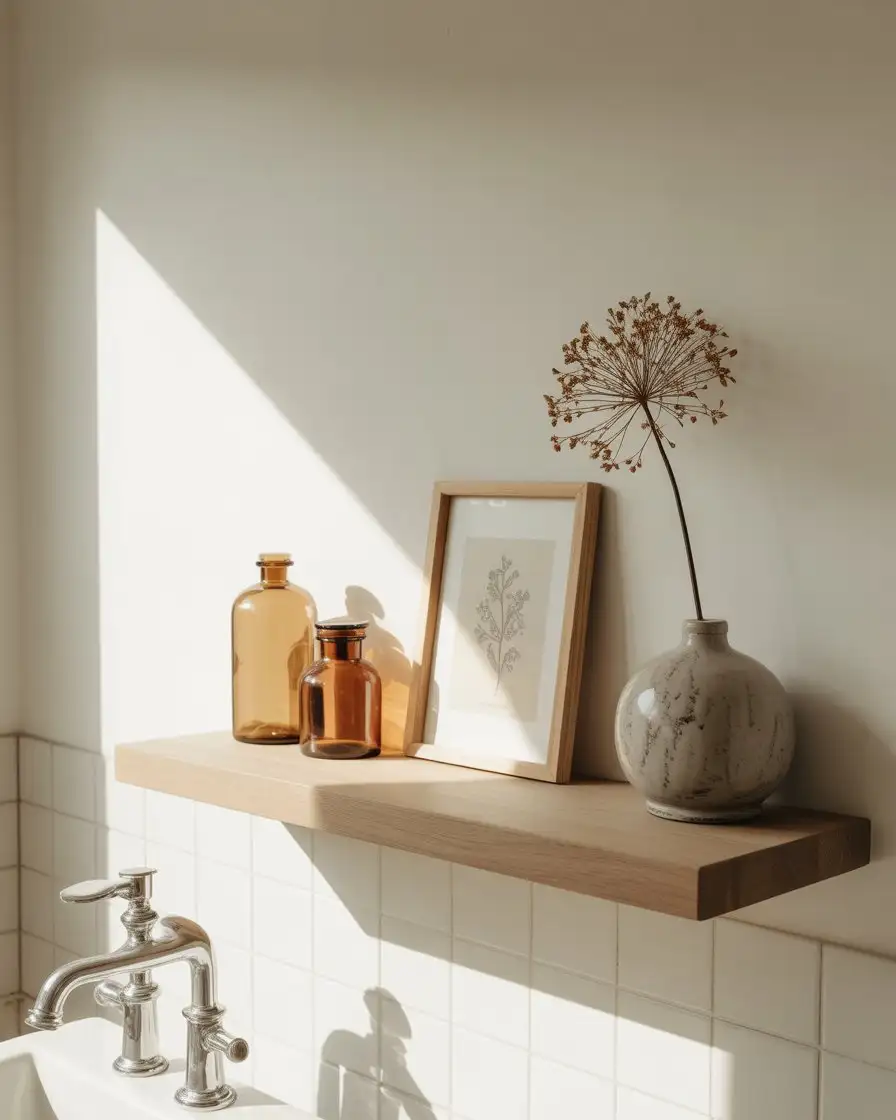 Aesthetic Floating Shelves with Curated Vignettes 1