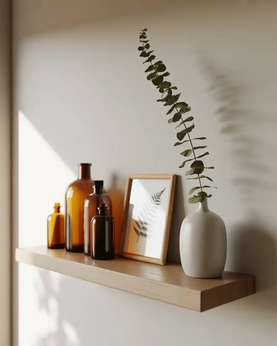 Aesthetic Floating Shelves with Curated Vignettes 2