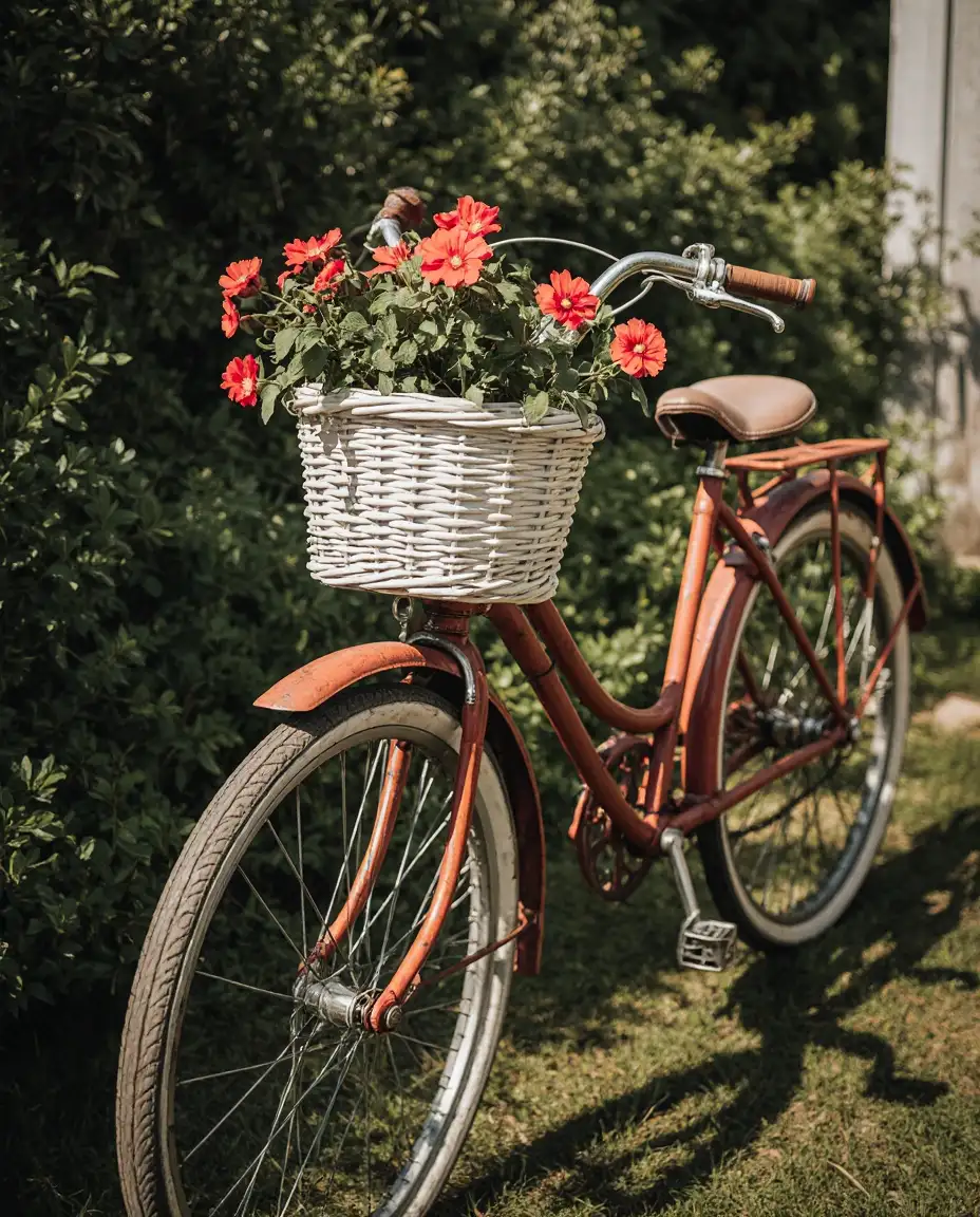 Antique Bicycle Planter Display