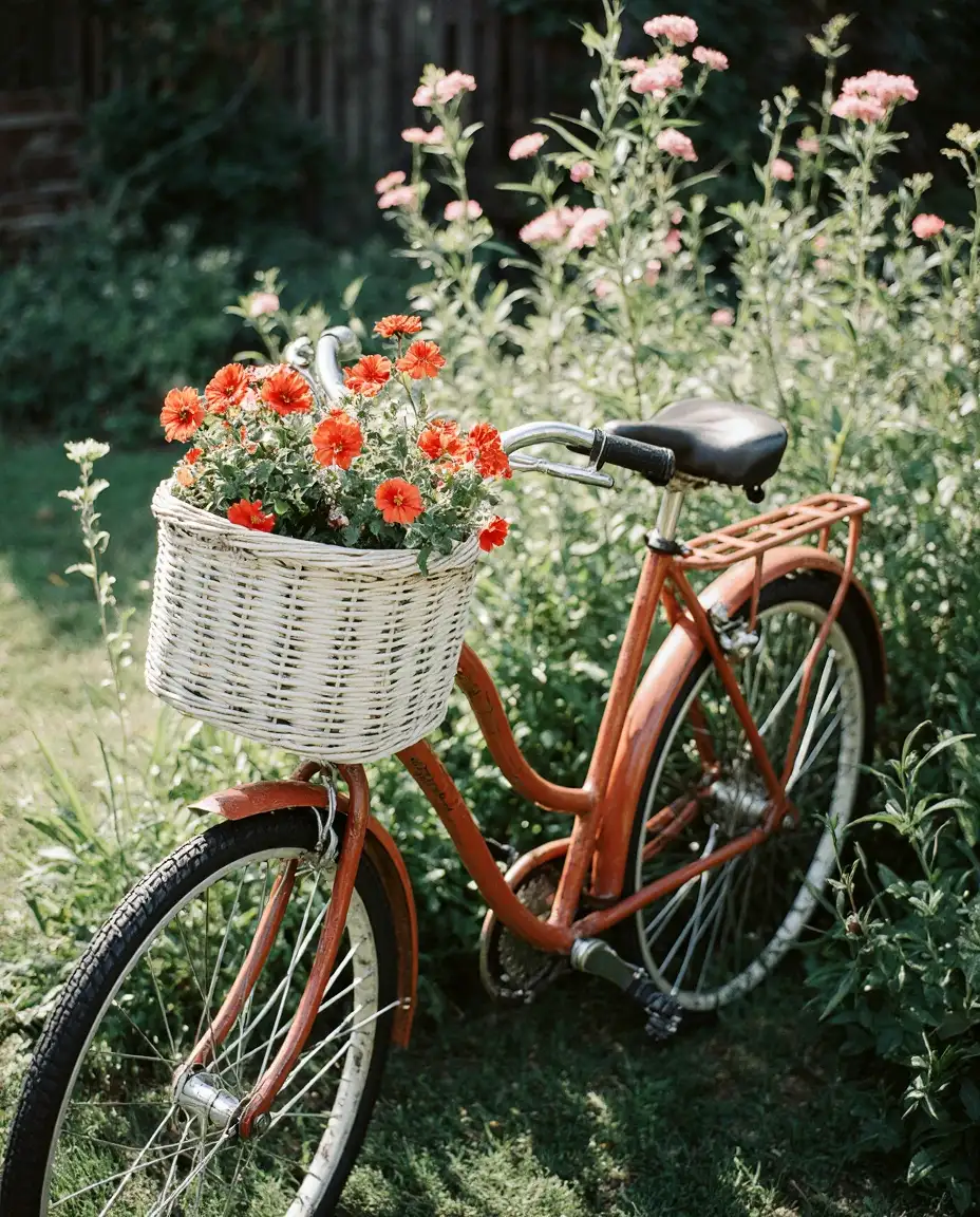 Antique Bicycle Planter Display