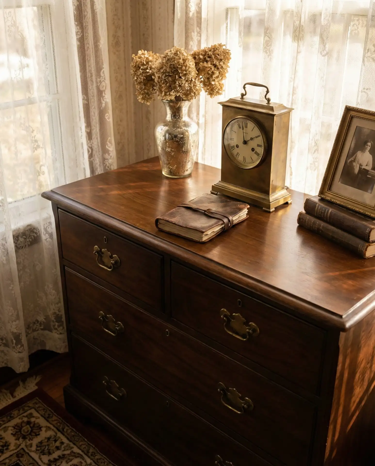 Antique Dresser with Curated Vintage Finds 1