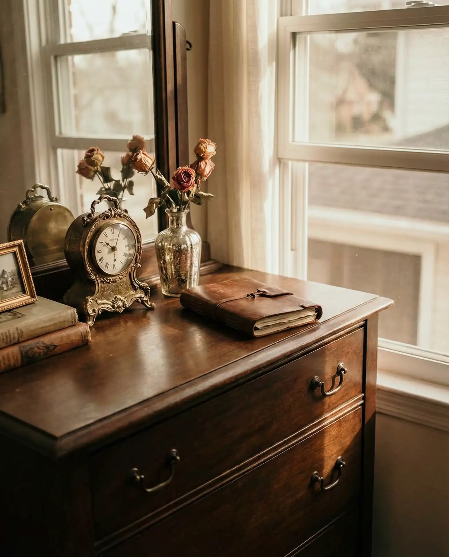 Antique Dresser with Curated Vintage Finds 2