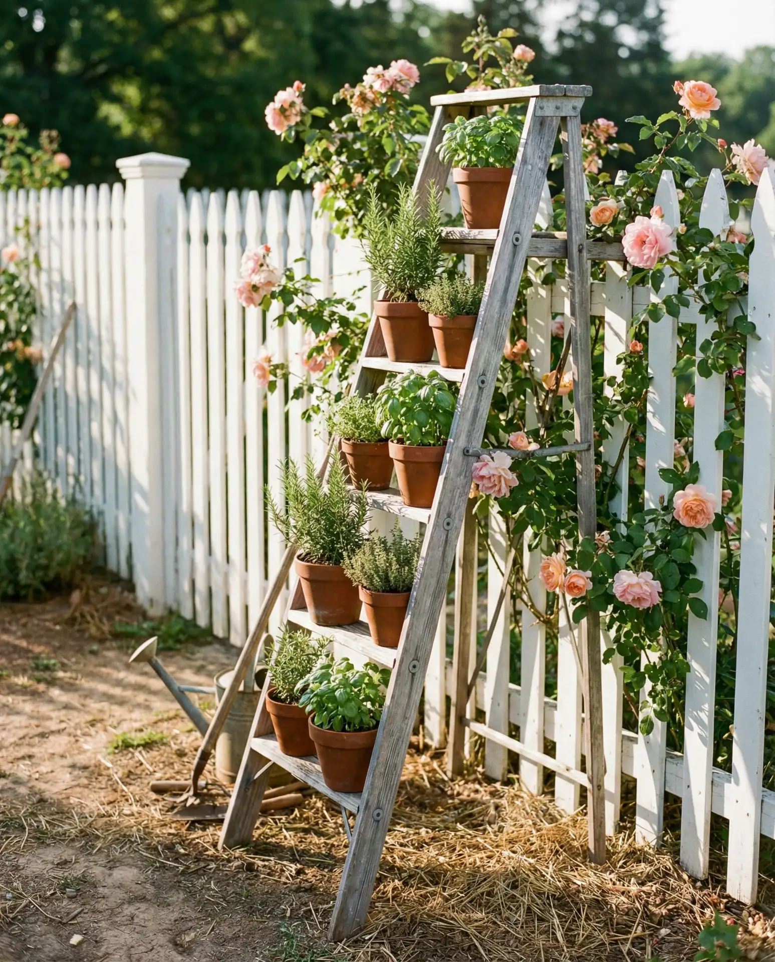 Antique Ladder Plant Stand