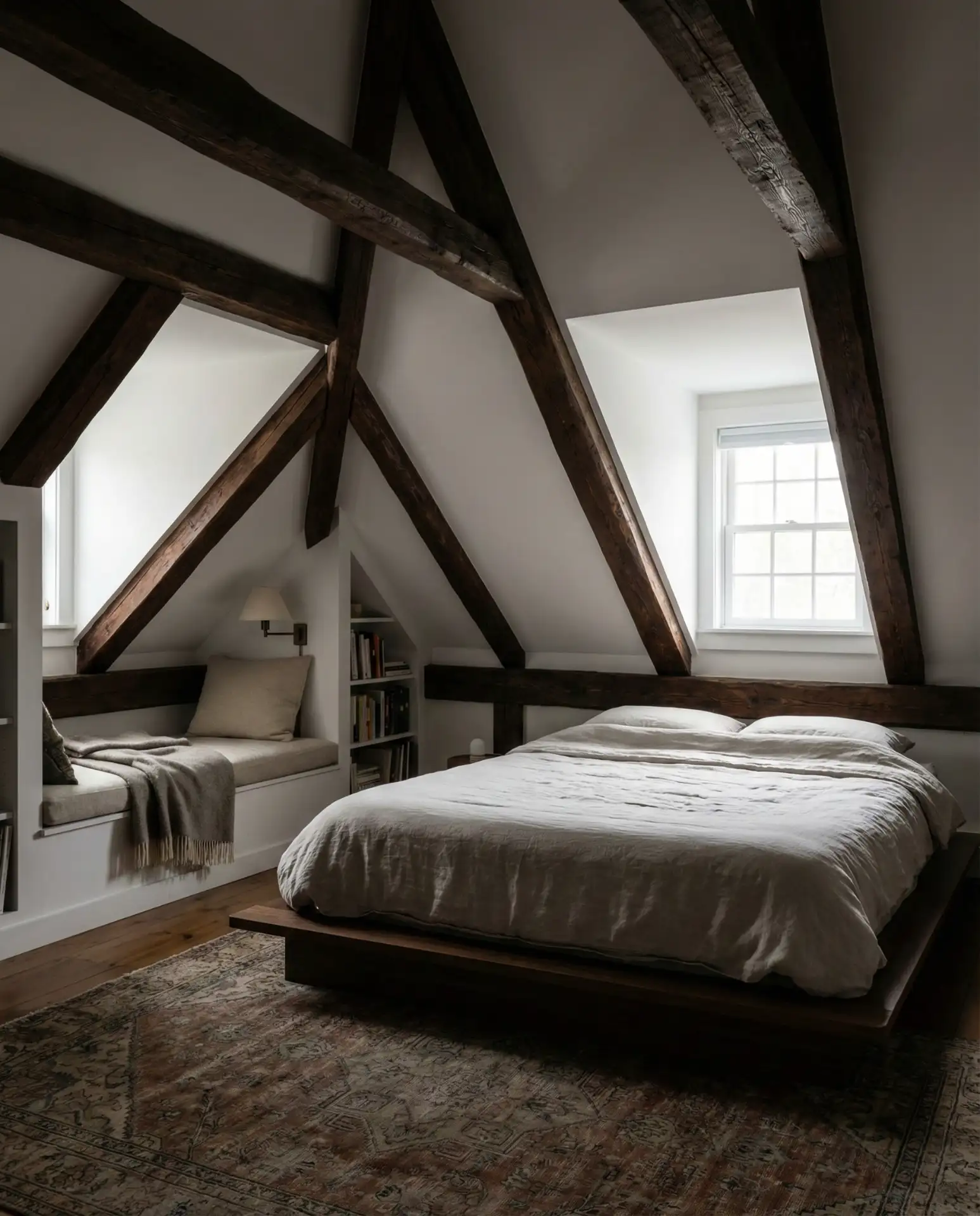 Attic Bedroom with Exposed Beams 1
