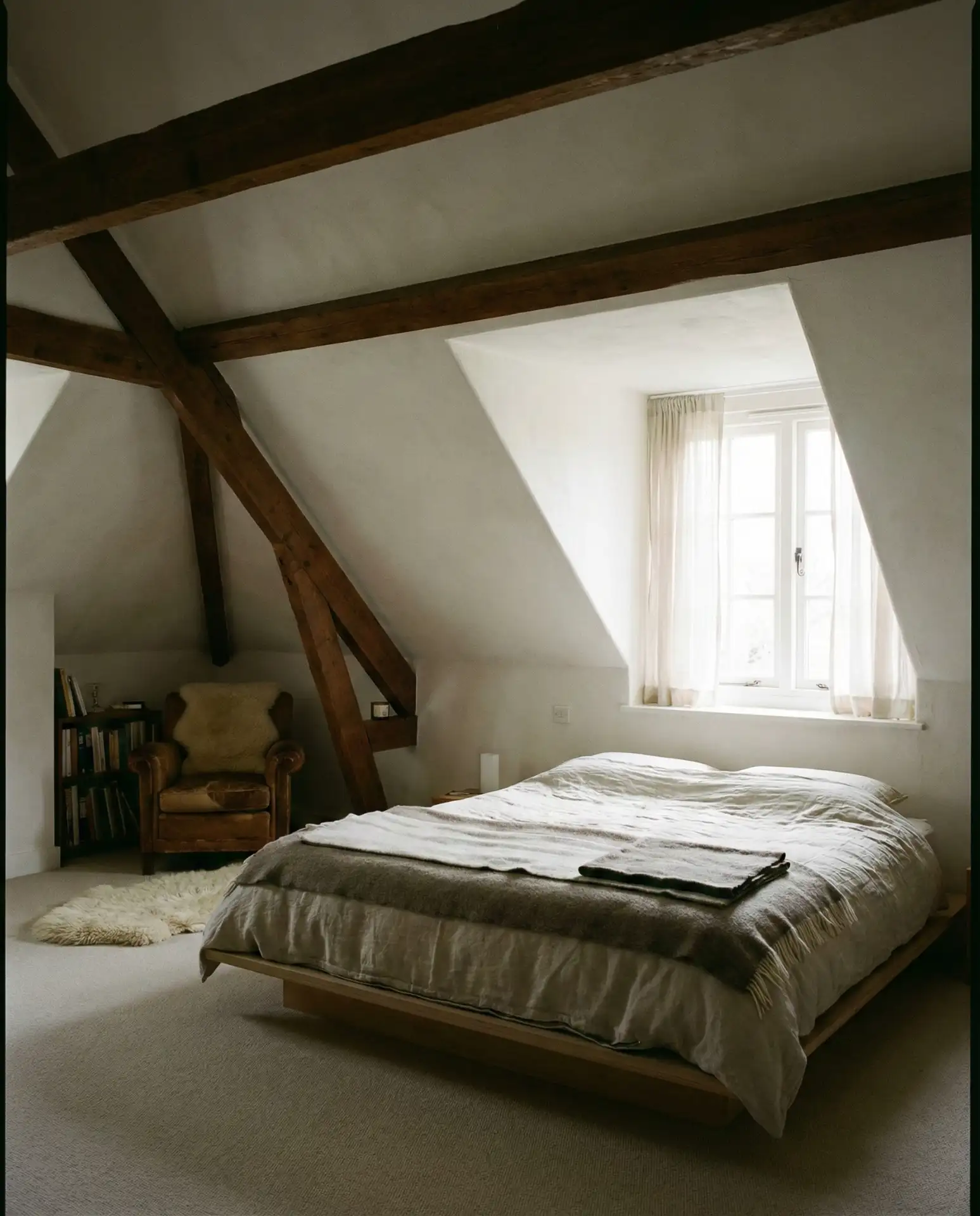 Attic Bedroom with Exposed Beams 2