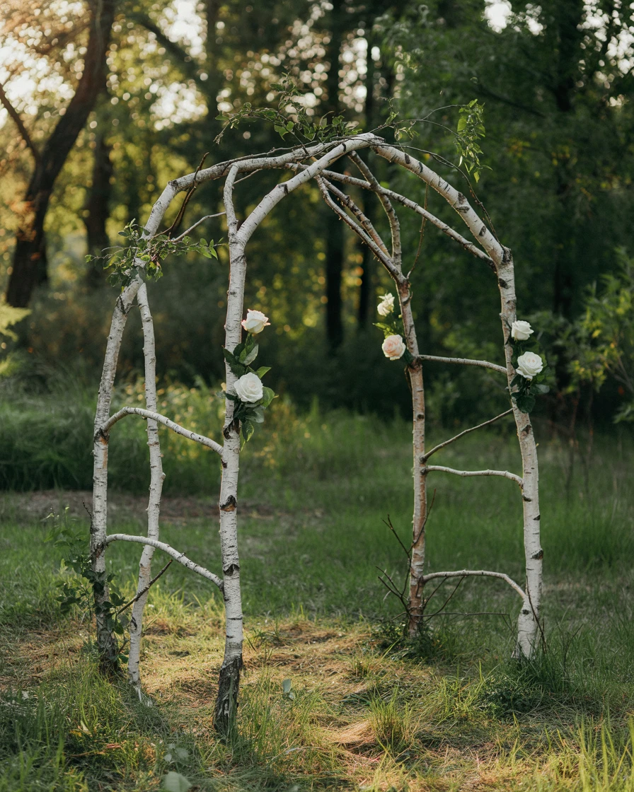 Birch Branch Arch with Minimal Florals 1