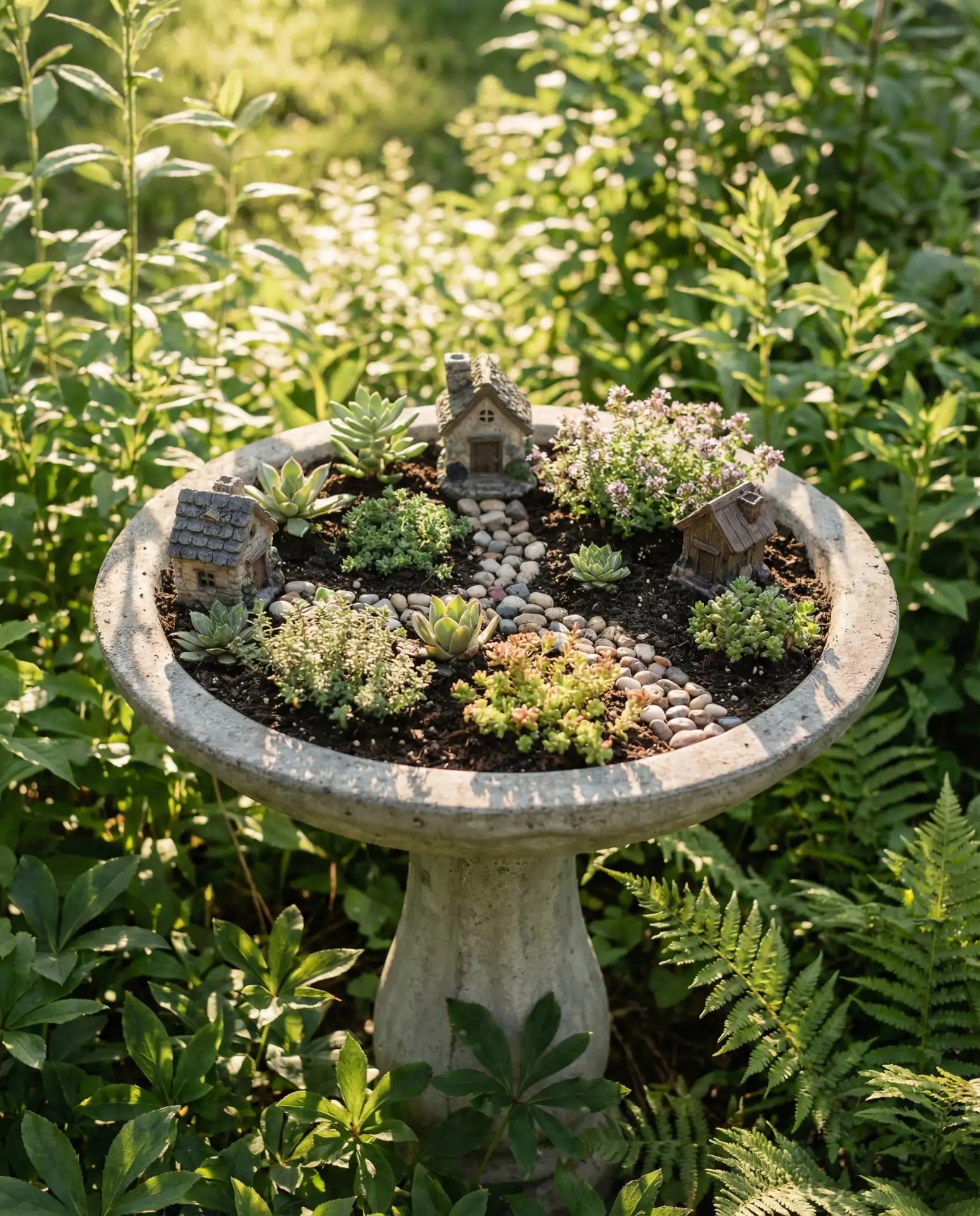 Bird Bath Fairy Garden 1