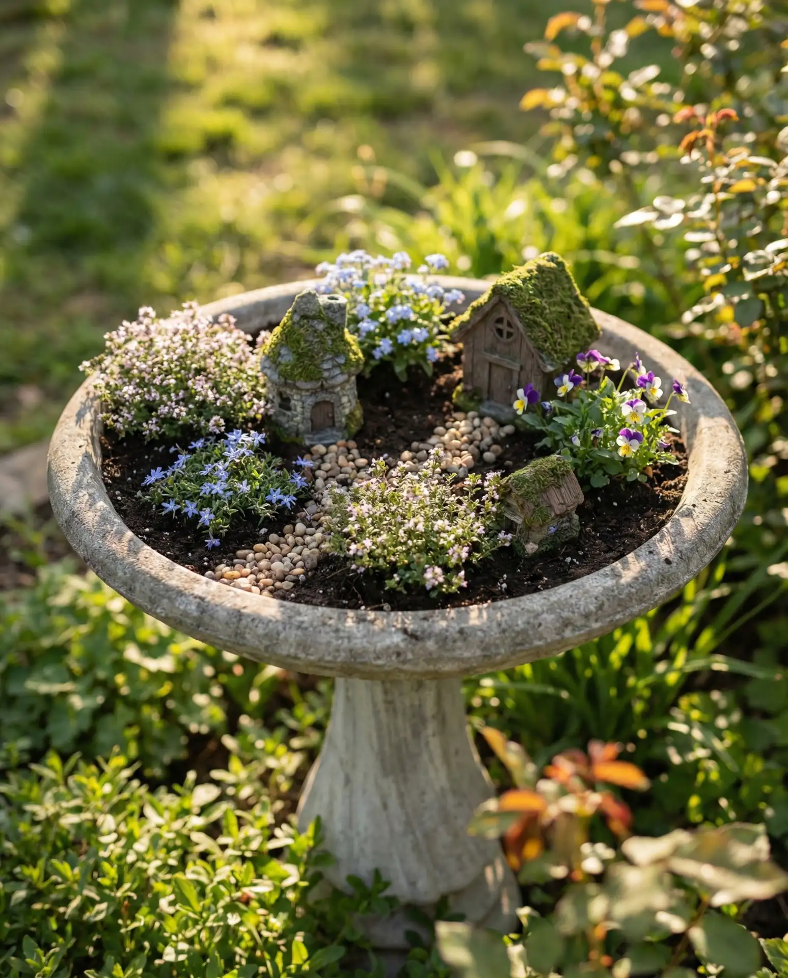 Bird Bath Fairy Garden 2
