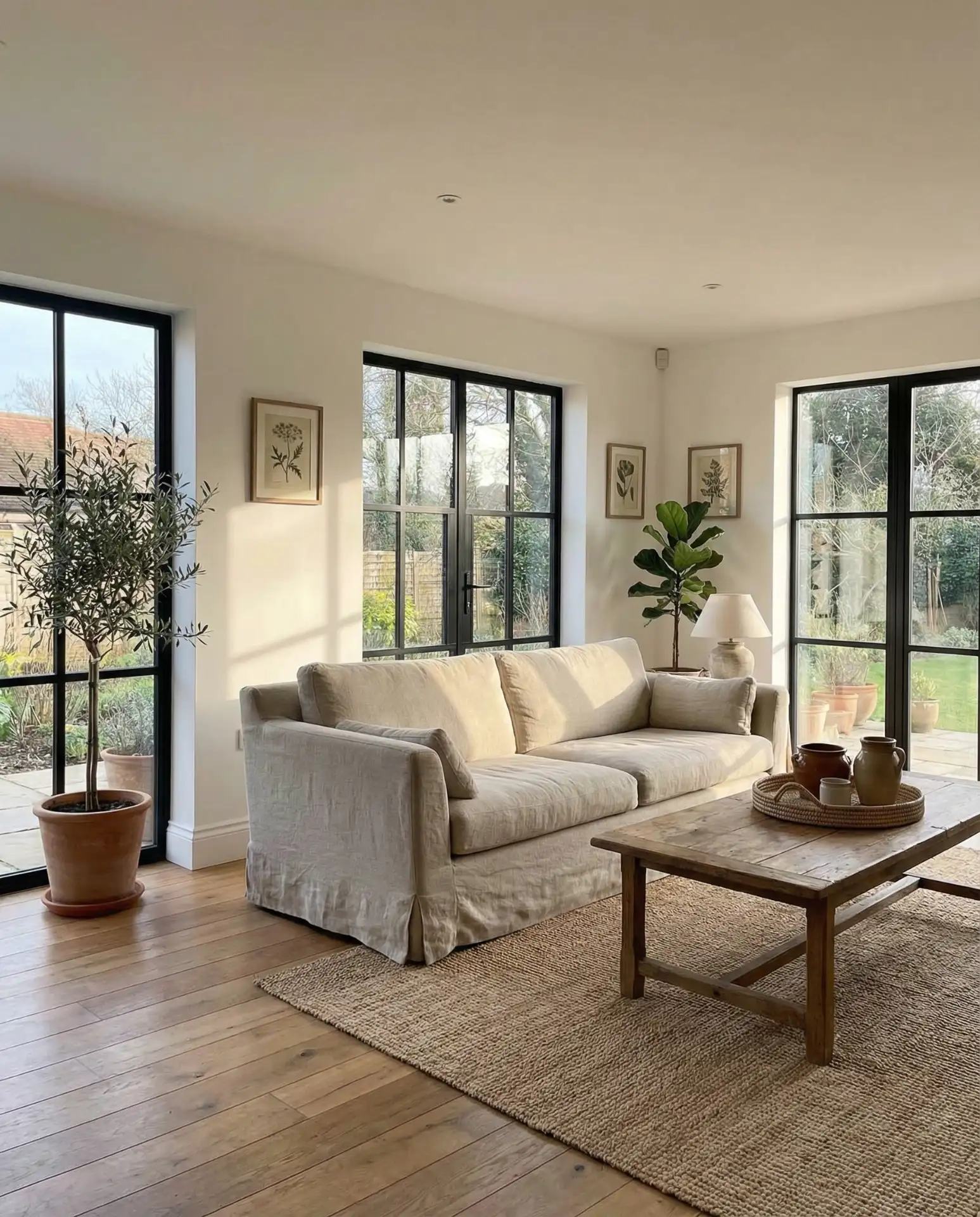 Black Window Frames Against White Interiors 2