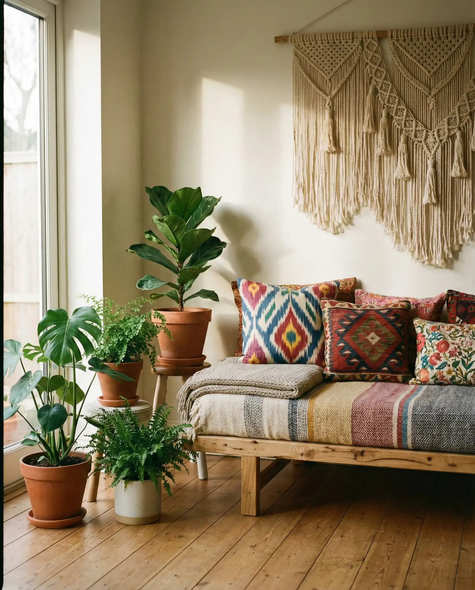 Bohemian Daybed Corner with Layered Textiles 2