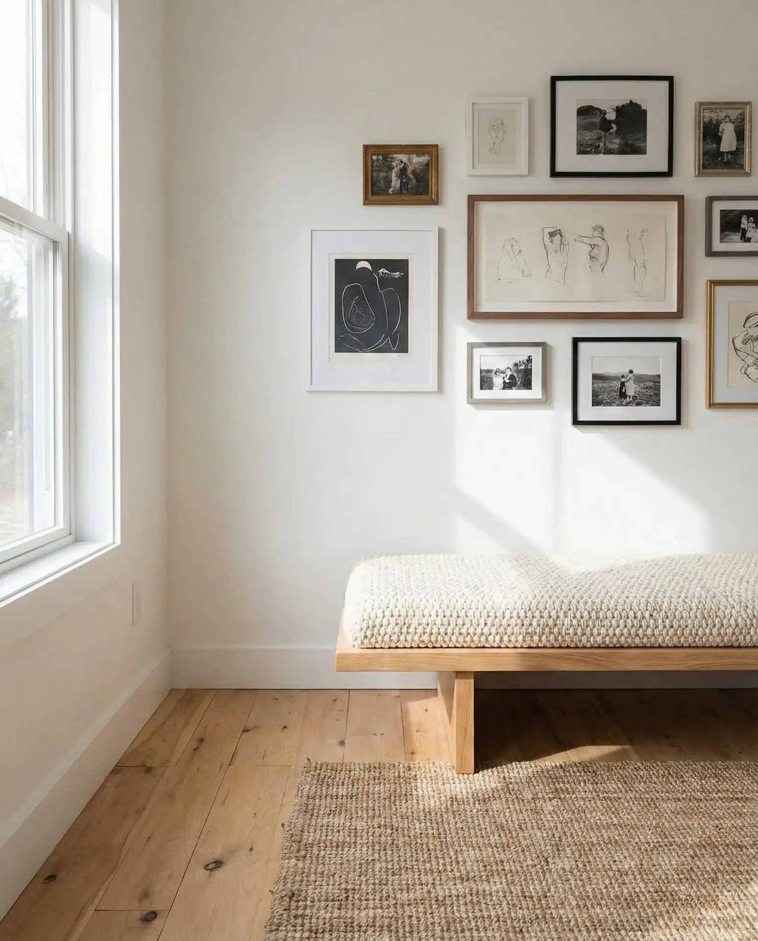 Bright Corner with Gallery Wall and Reading Bench 2