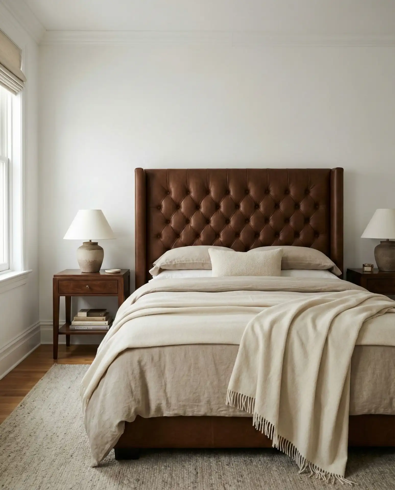 Brown Leather Headboard Statement Piece 2