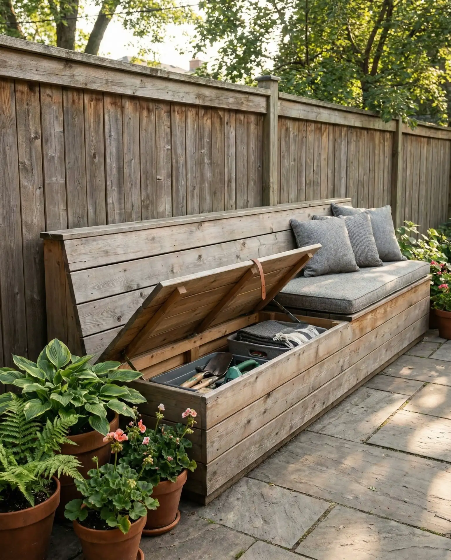 Built-In Bench with Hidden Storage 1