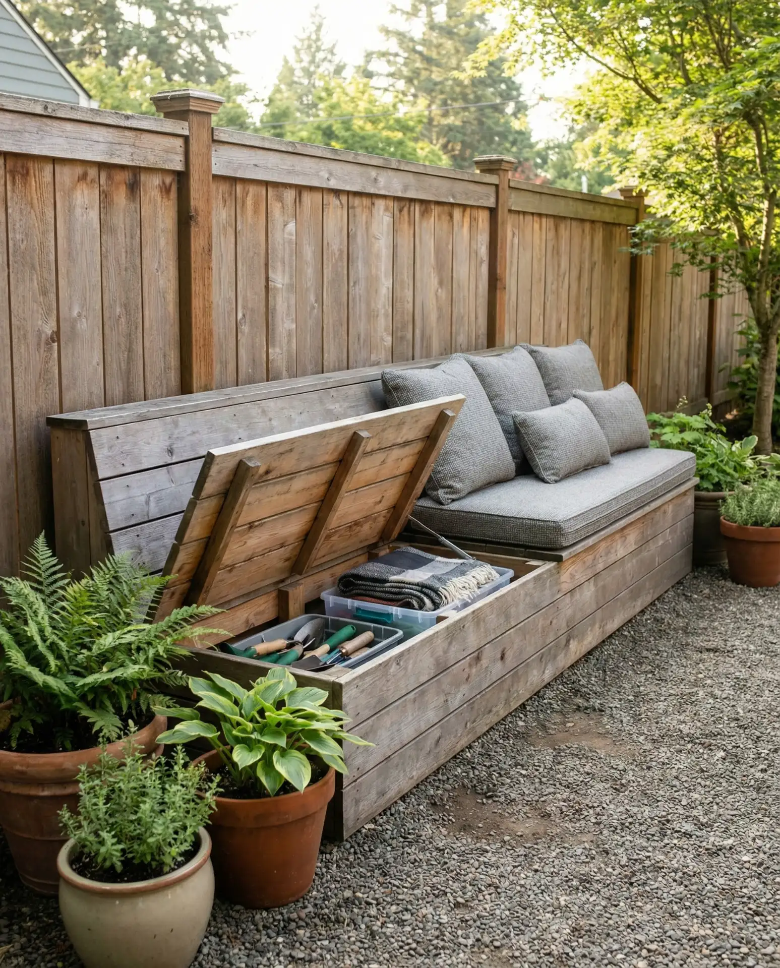Built-In Bench with Hidden Storage 2