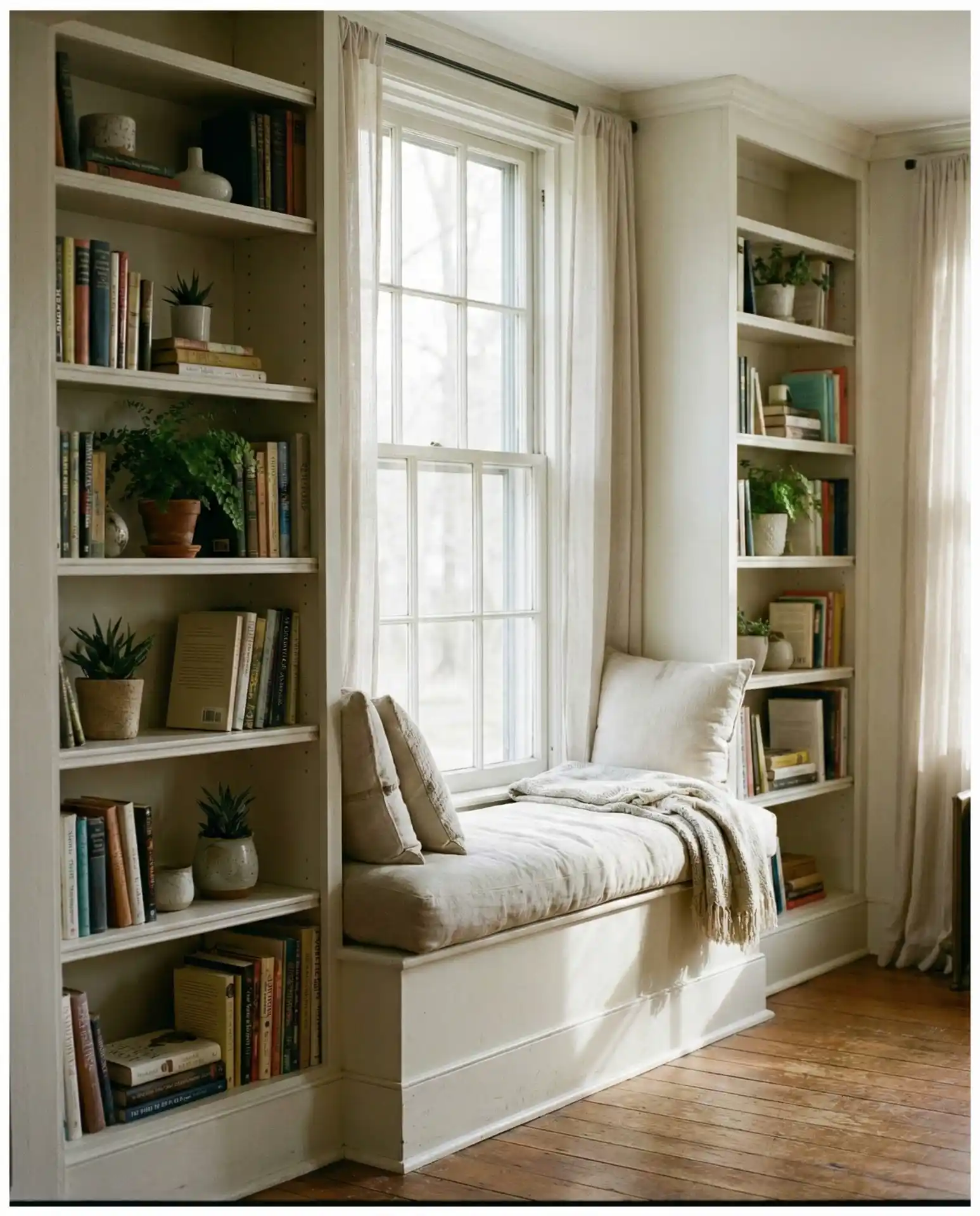 Built-In Shelving Around Windows 2