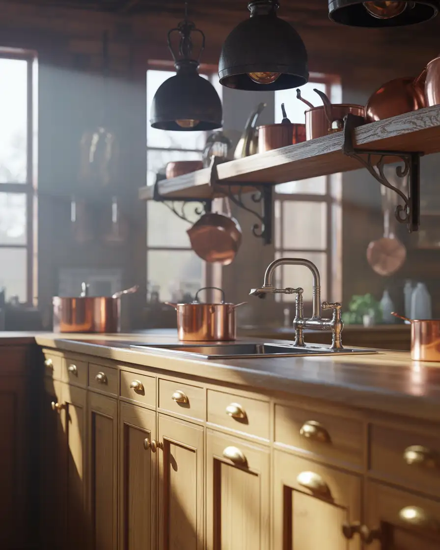 Butcher Block Island with Prep Sink 1