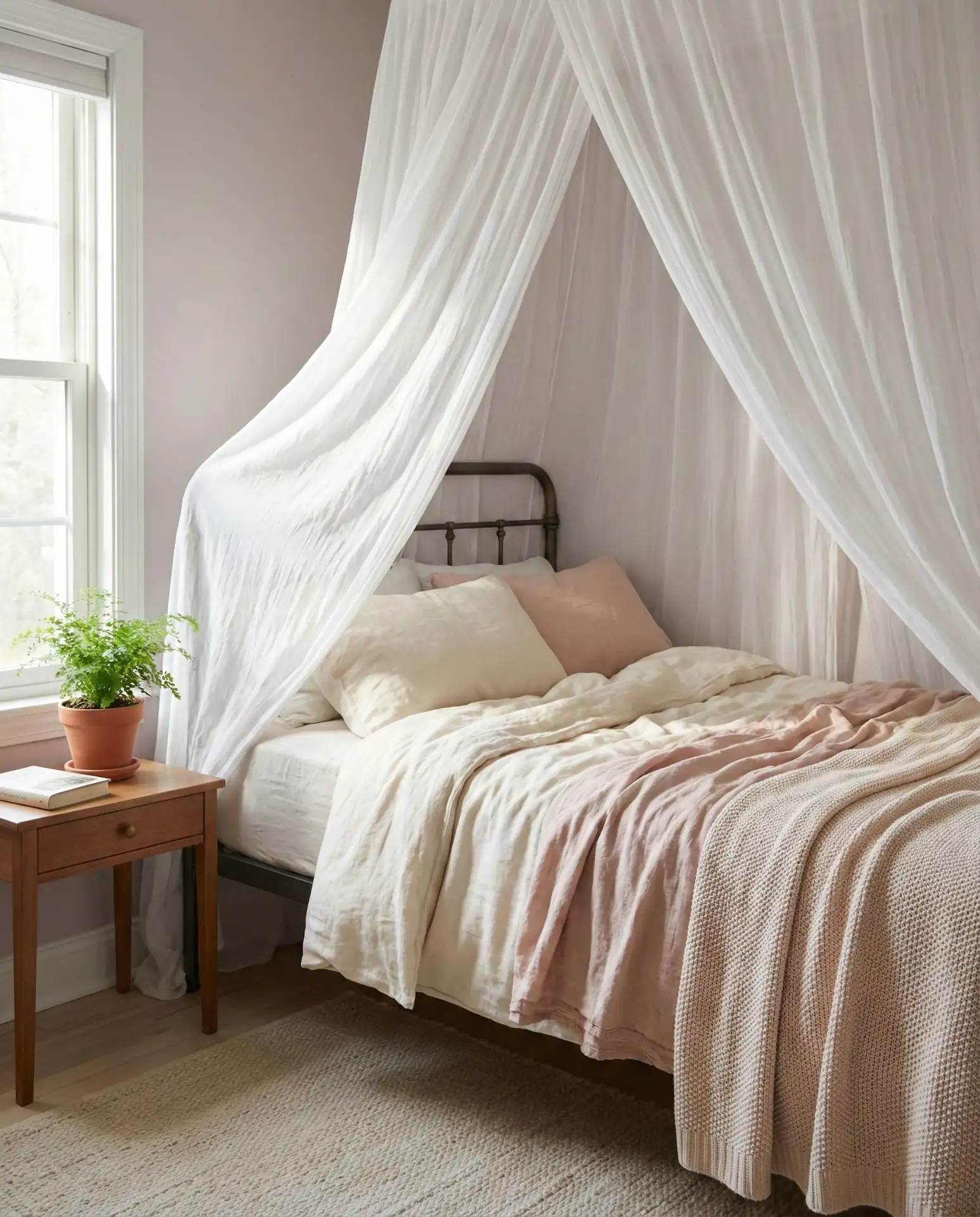 Canopy Bed with Sheer Drapes 2