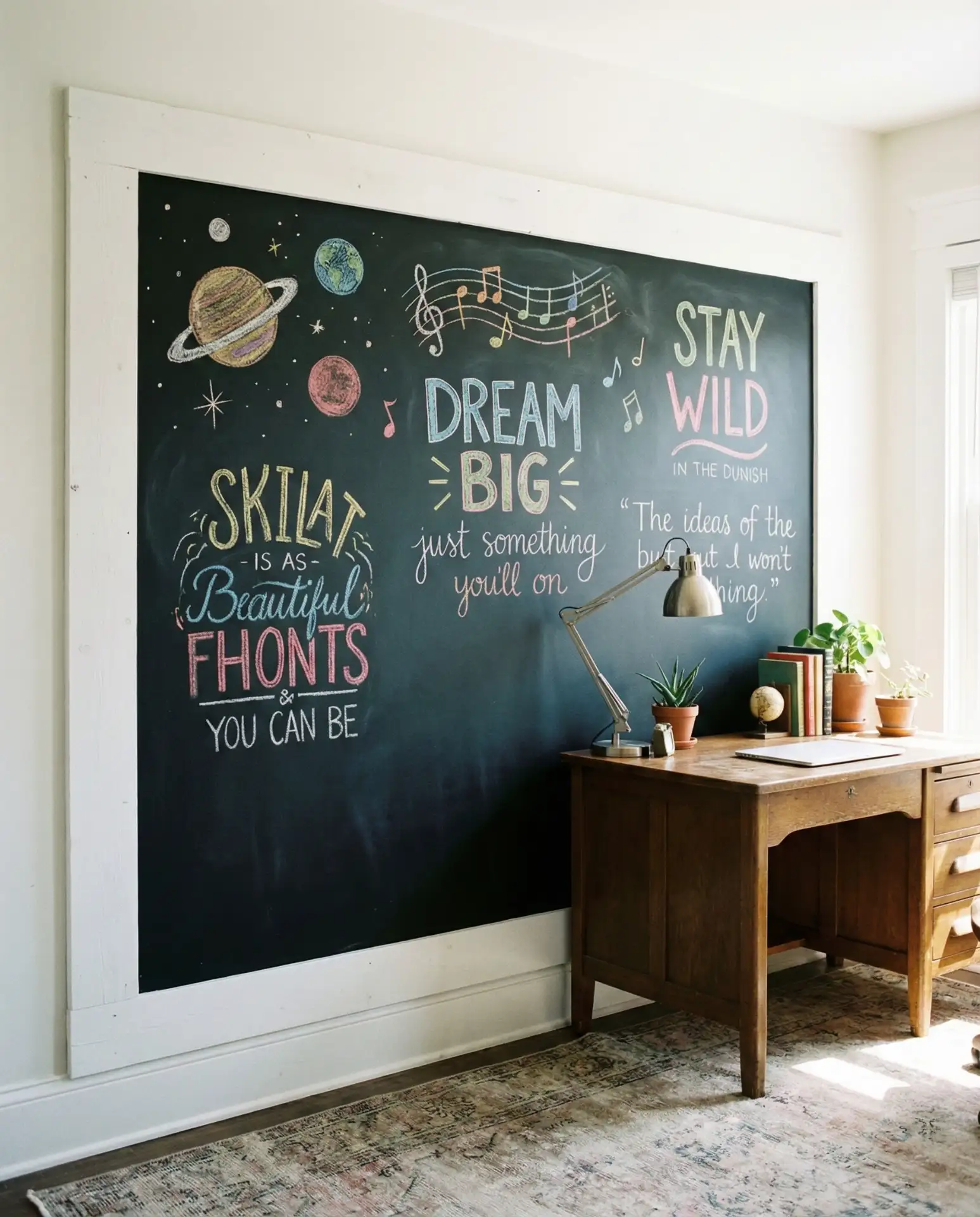 Chalkboard or Whiteboard Accent Wall 1