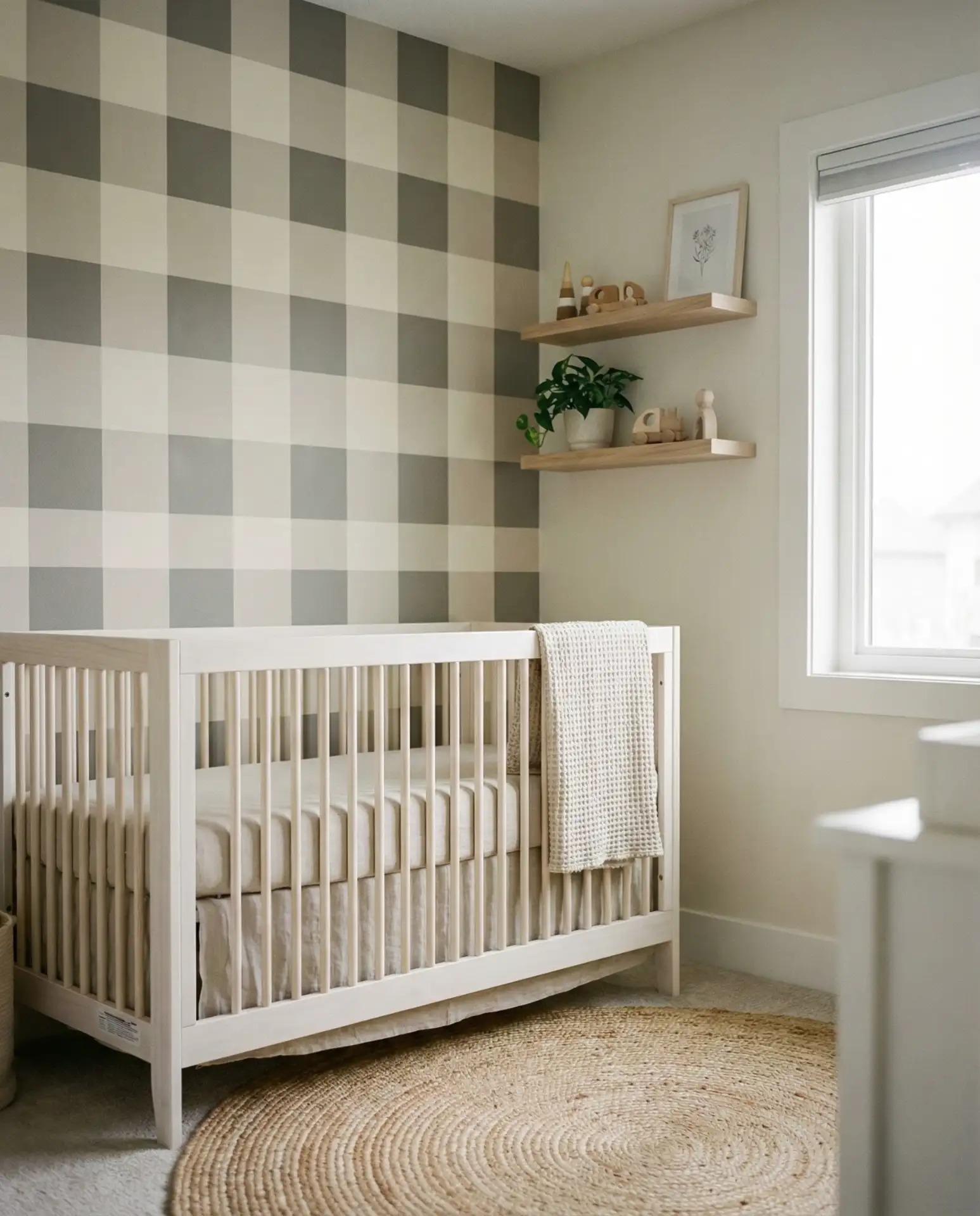 Checkered Accent Wall in Modern Neutrals 1