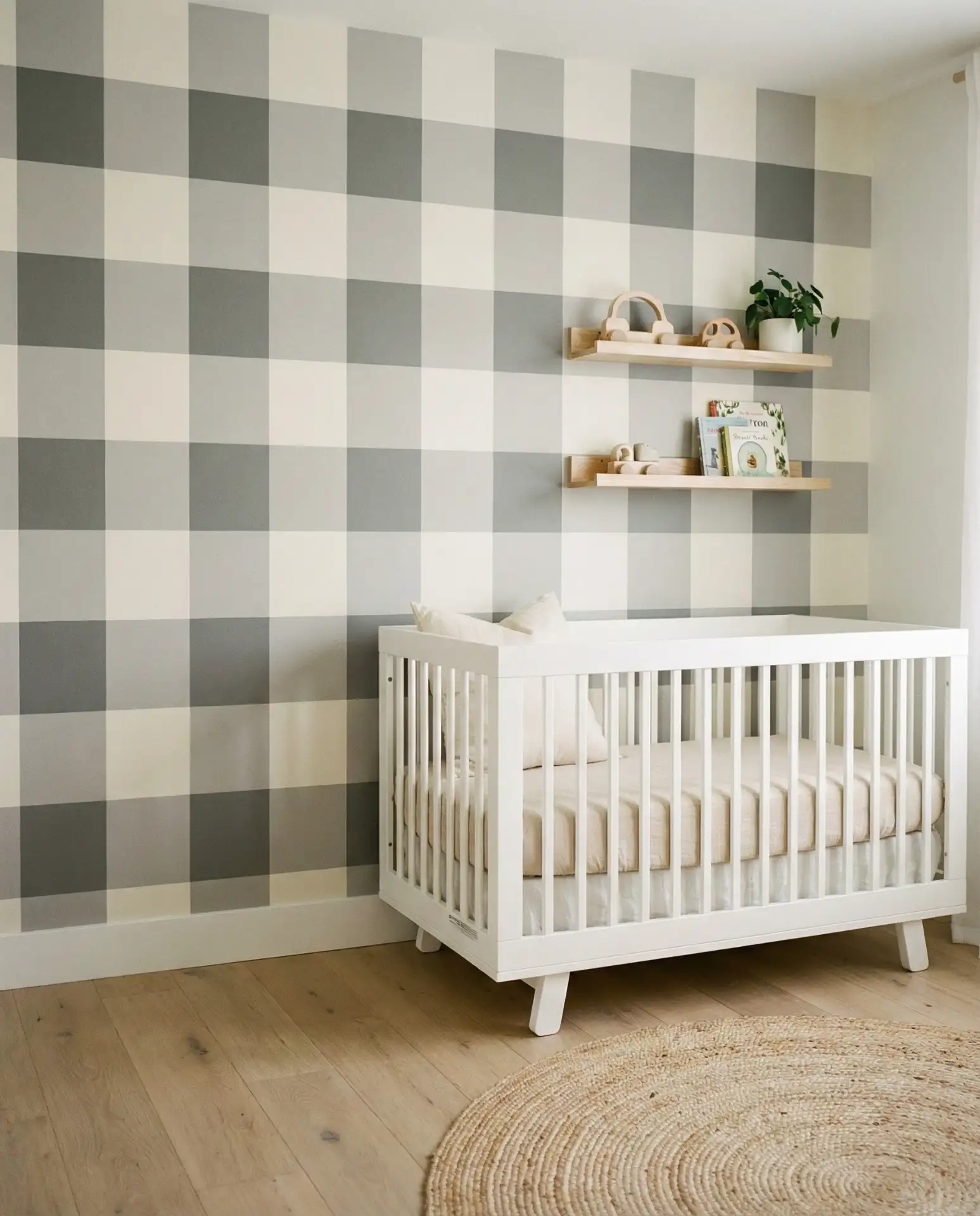 Checkered Accent Wall in Modern Neutrals 2