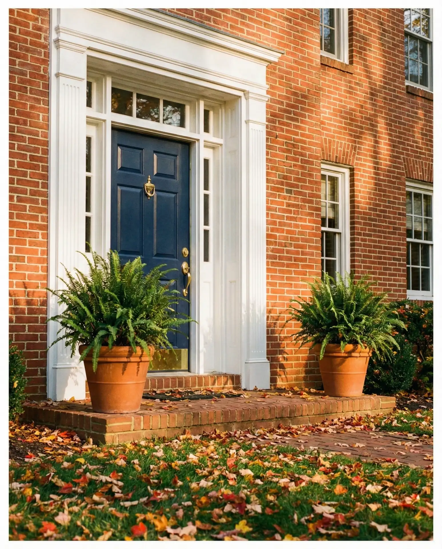 Classic Navy Blue for Red Brick Homes 2