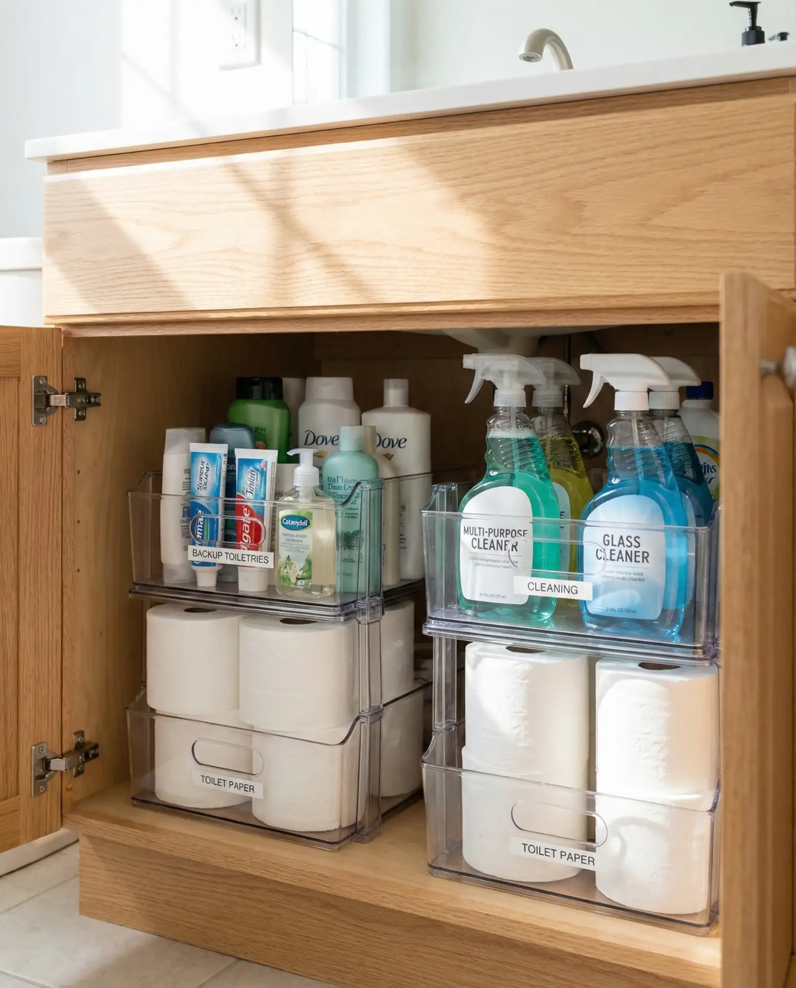 Clear Stackable Bins for Backup Stock 2