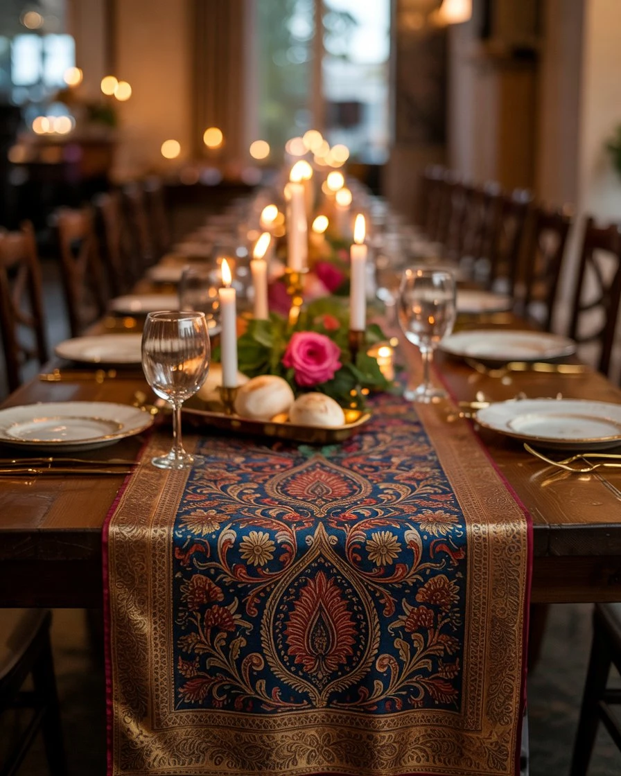 Colorful Indian Textiles as Table Runners 2