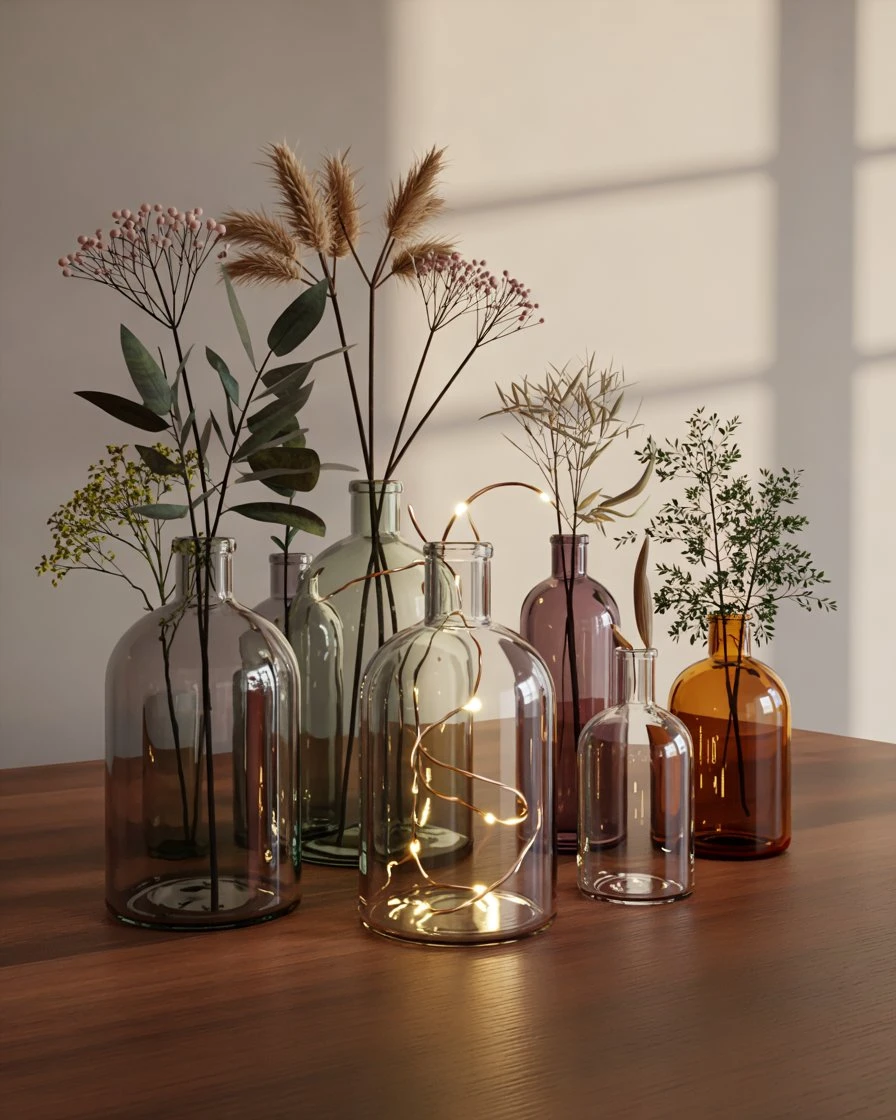 Copper Wire Fairy Lights in Glass Bottles 1