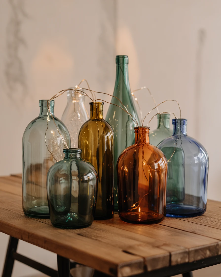 Copper Wire Fairy Lights in Glass Bottles 2