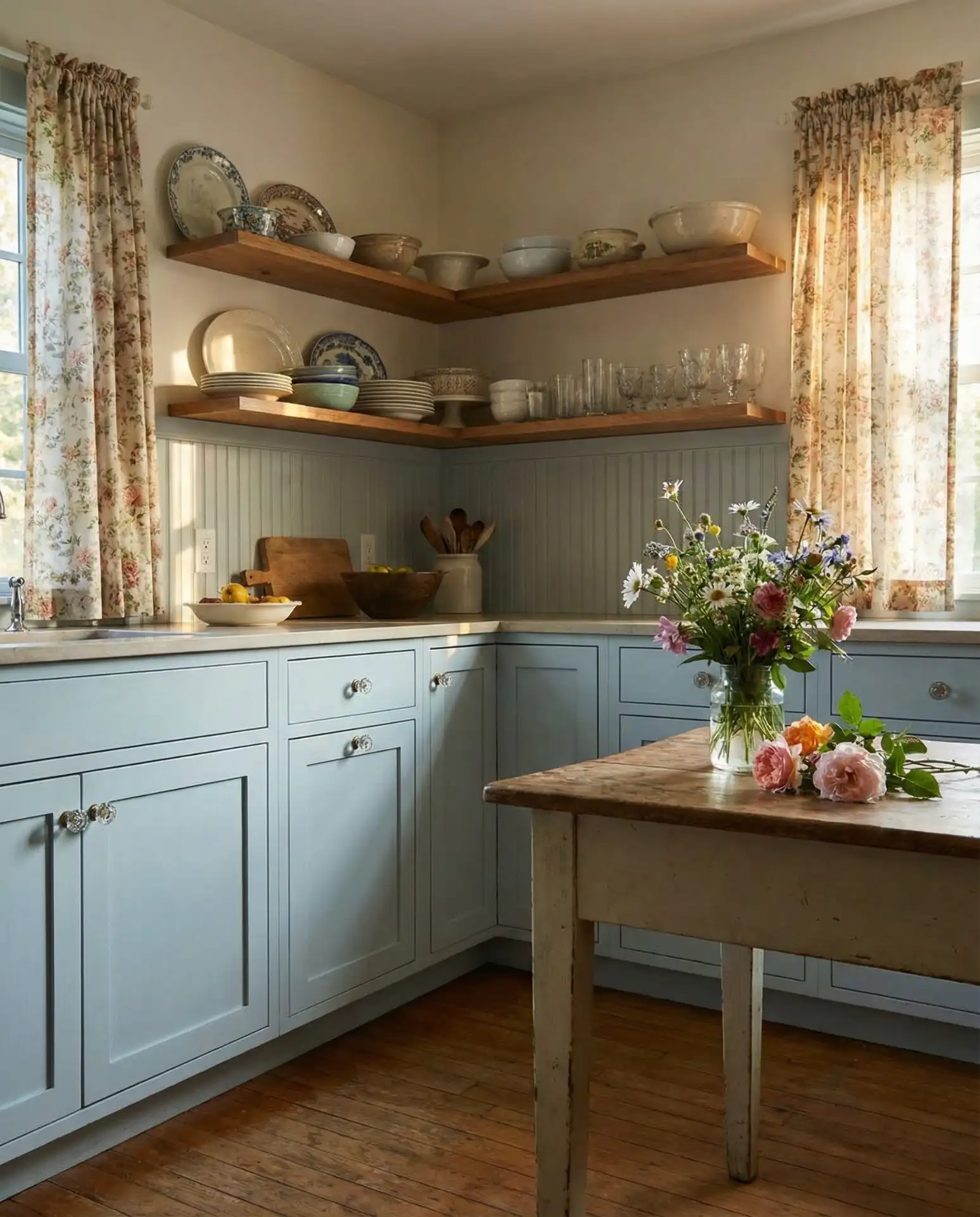 Cottage-Style Farmhouse with Floral Accents 1