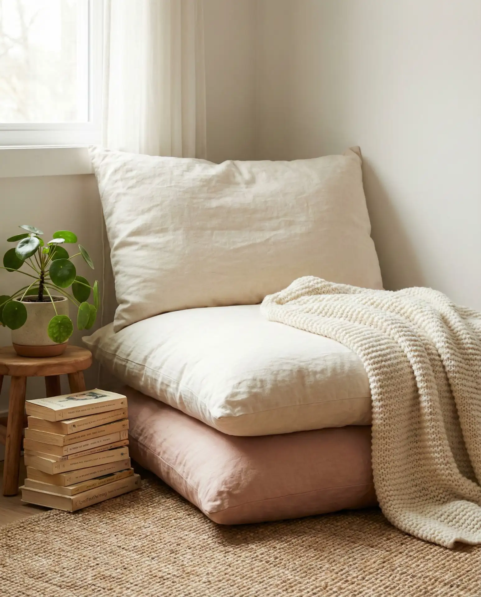 Cozy Reading Nook with Floor Cushions 2