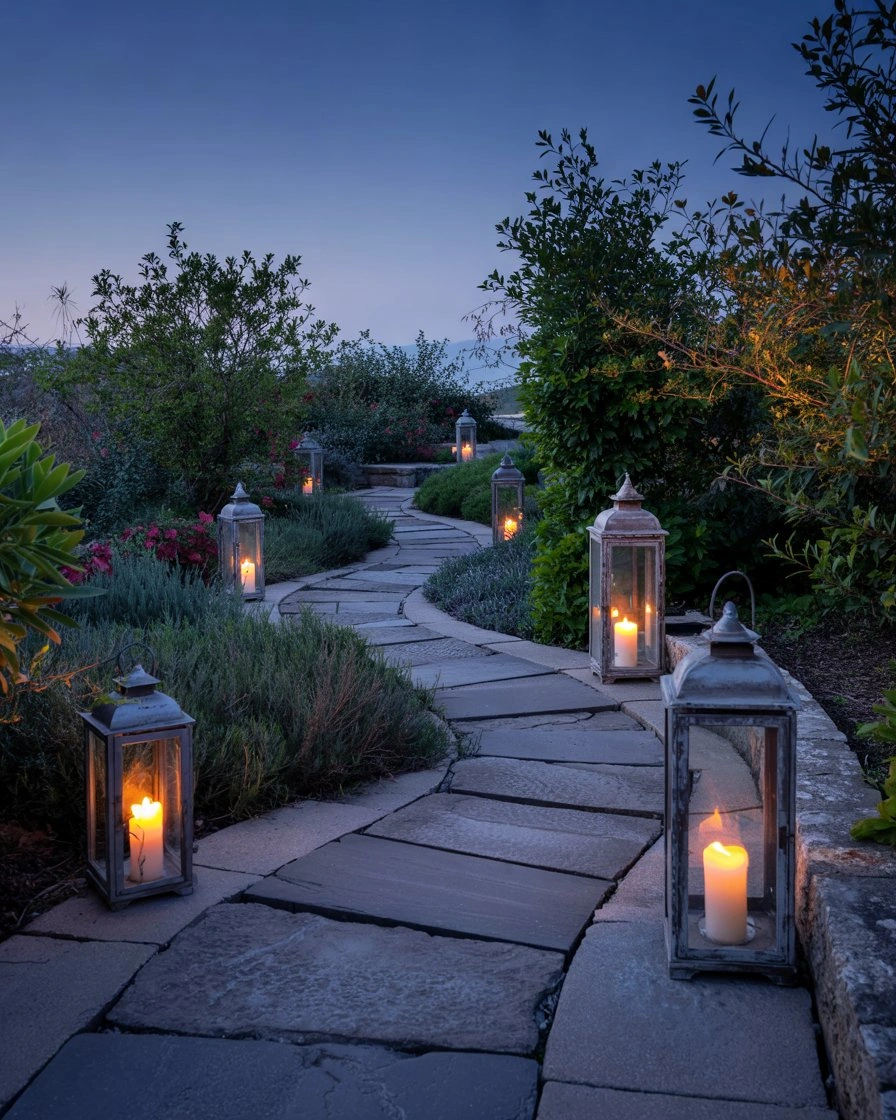 DIY Lantern Pathway Lights 1