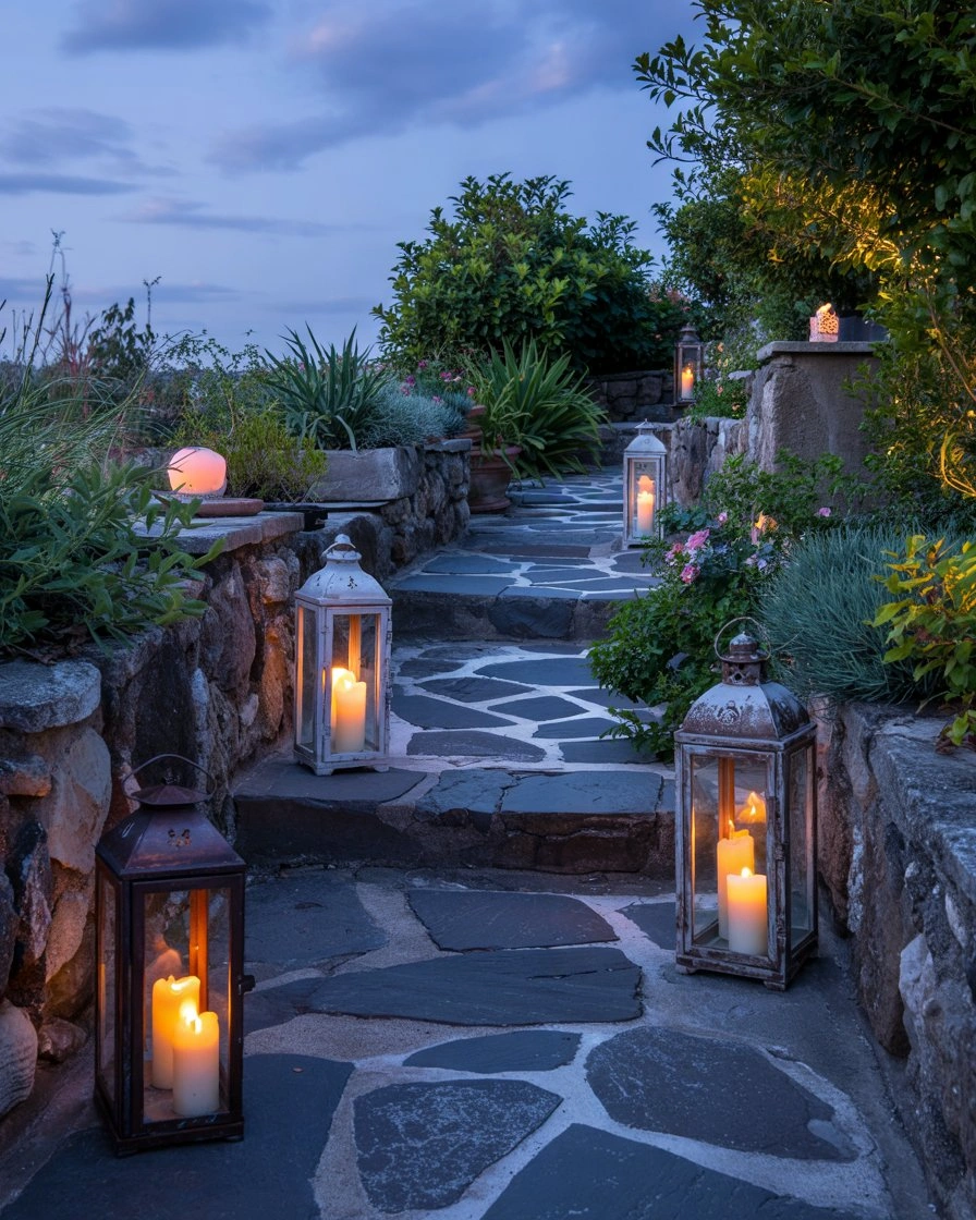 DIY Lantern Pathway Lights 2