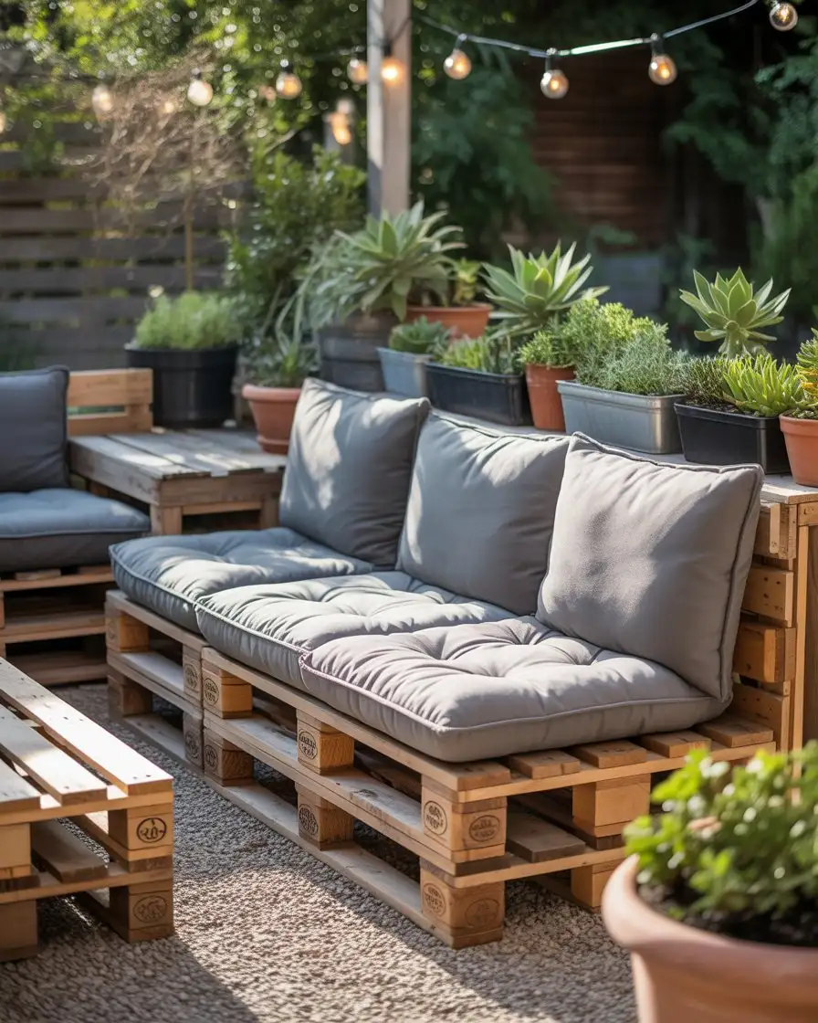 DIY Pallet Furniture on a Gravel Pad 1