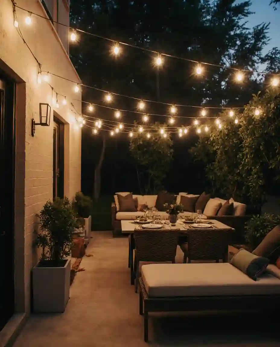 DIY String Light Canopy 1