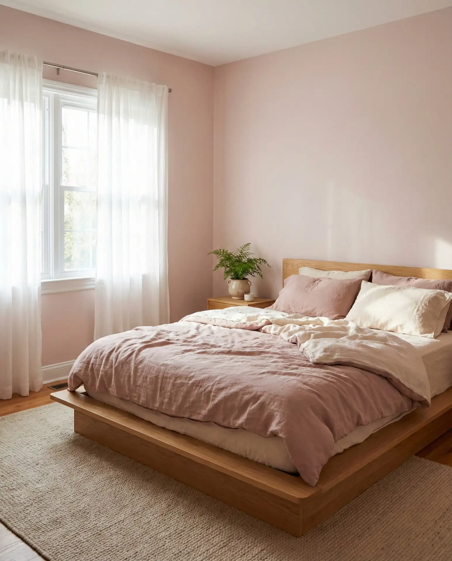 Dark Pink Accent Wall in a Modern Living Room 1
