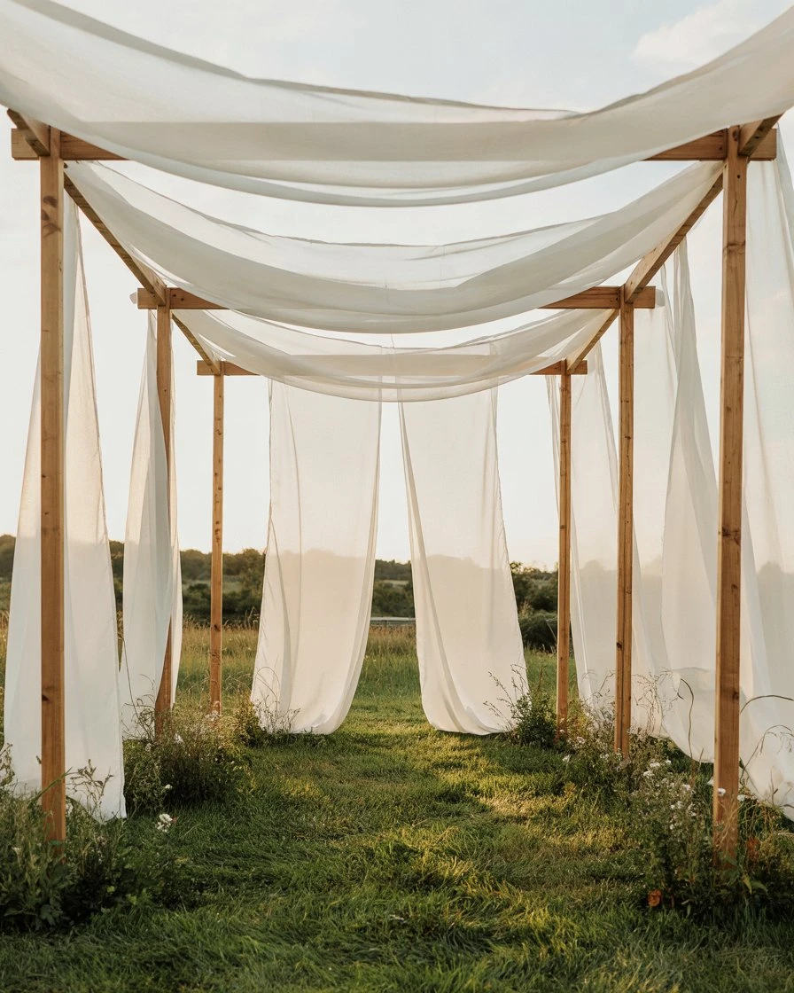 Draped Fabric Canopy Over Outdoor Ceremony 1