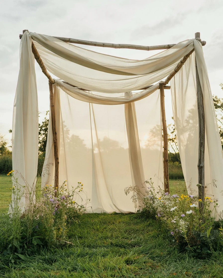 Draped Fabric Canopy Over Outdoor Ceremony 2