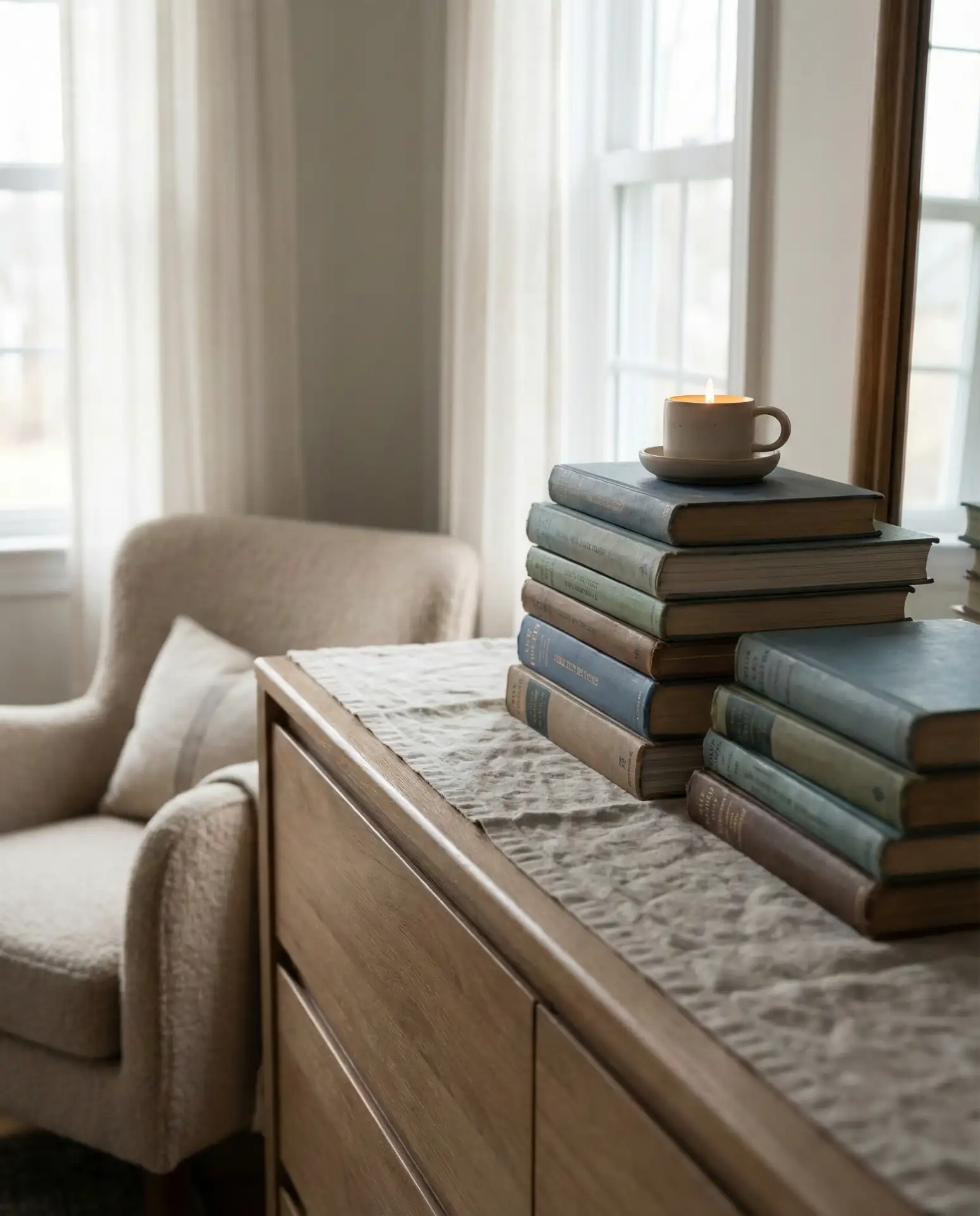 Dresser Decor Ideas with Books as Styling Elements 2