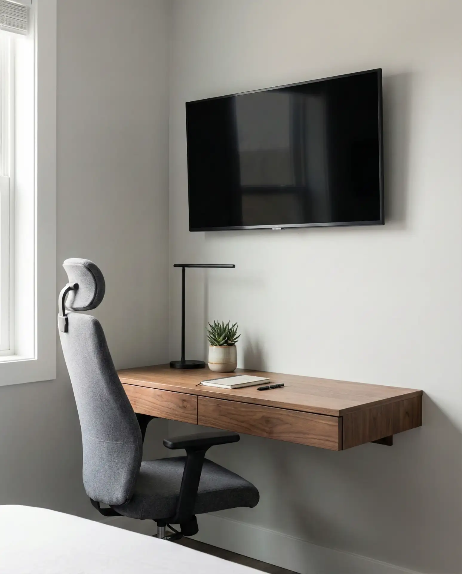 Dual-Function TV and Study Table Setup 1