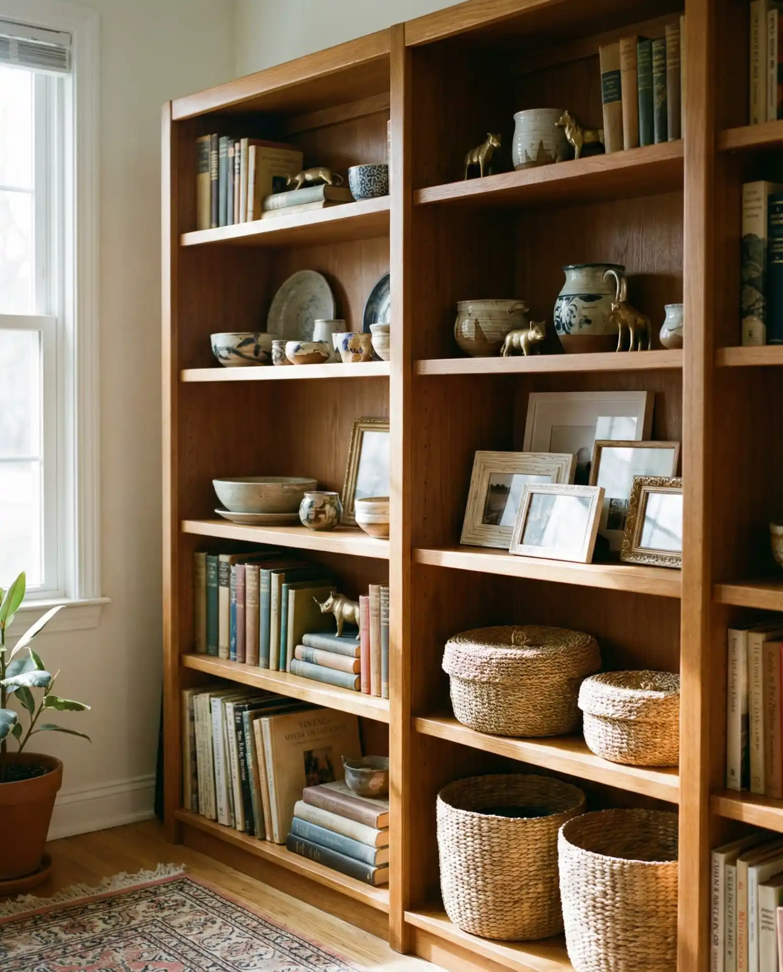 Eclectic Layered Shelving with Global Finds 2