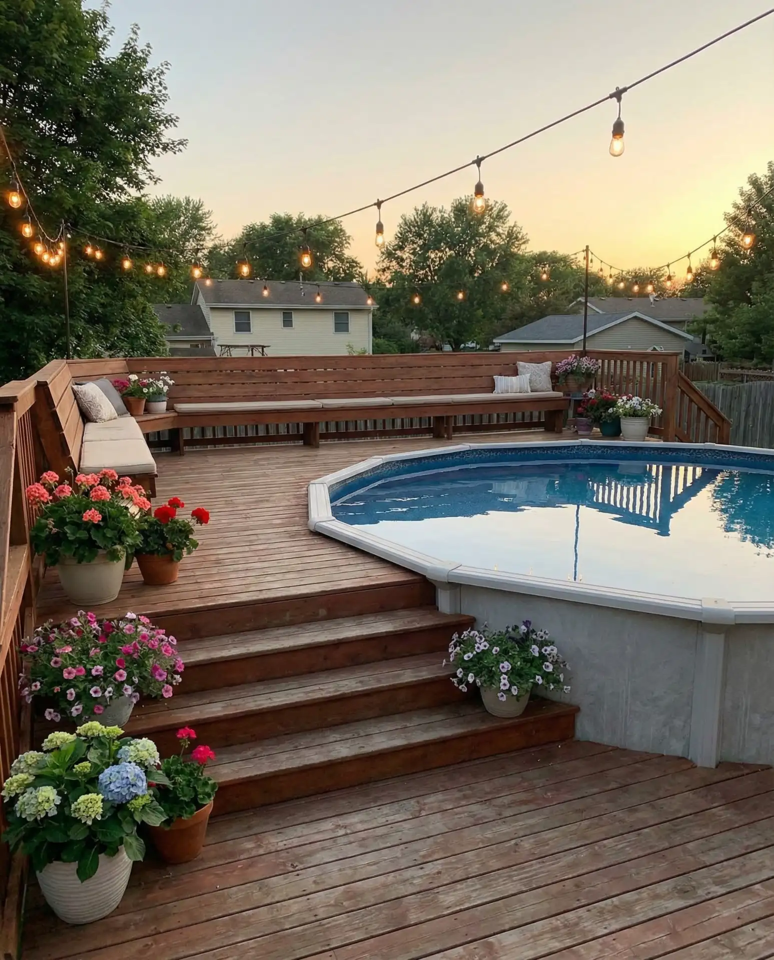 Elevated Above-Ground Pool with Multi-Level Deck 1
