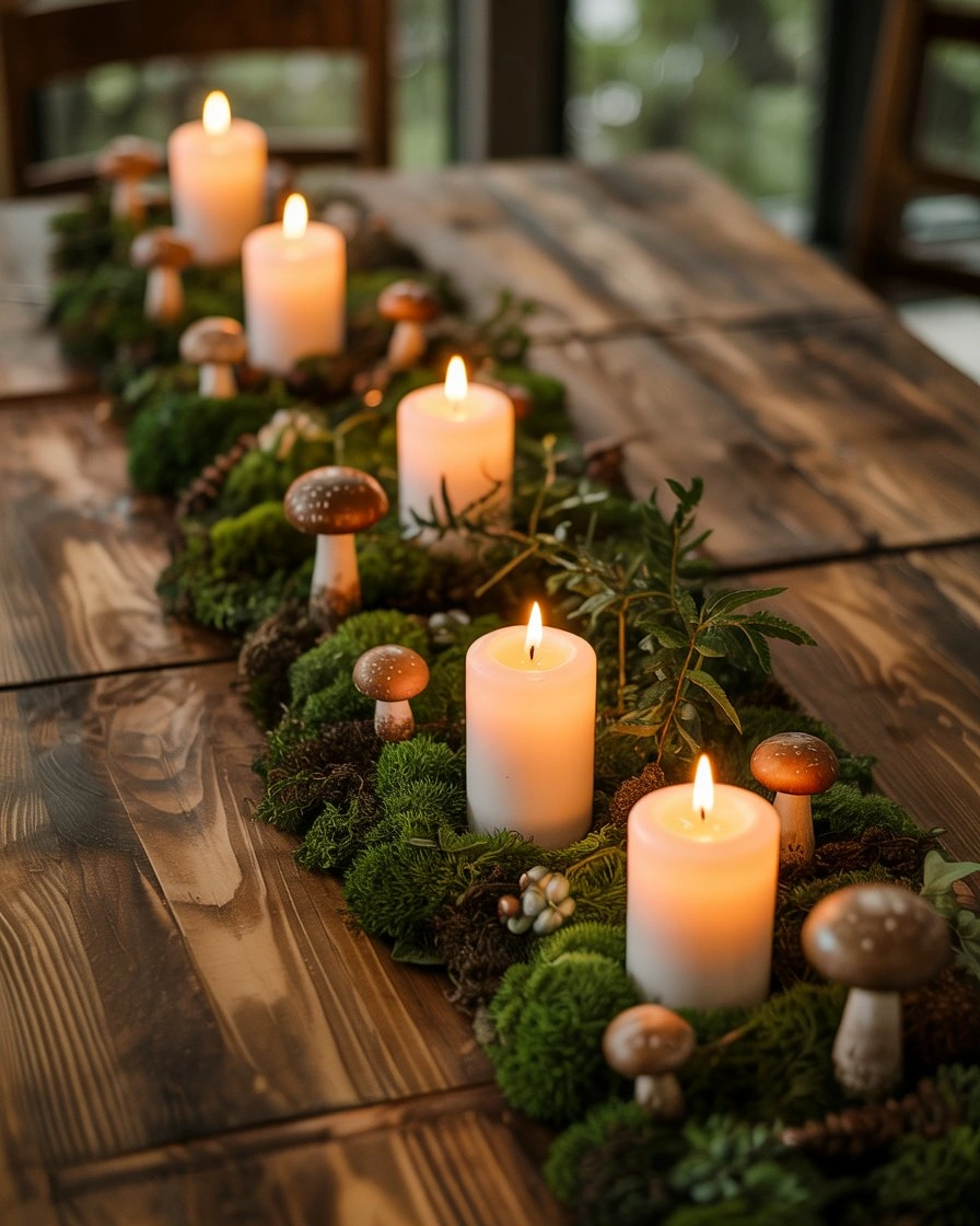 Enchanted Forest Moss Table Runner 2