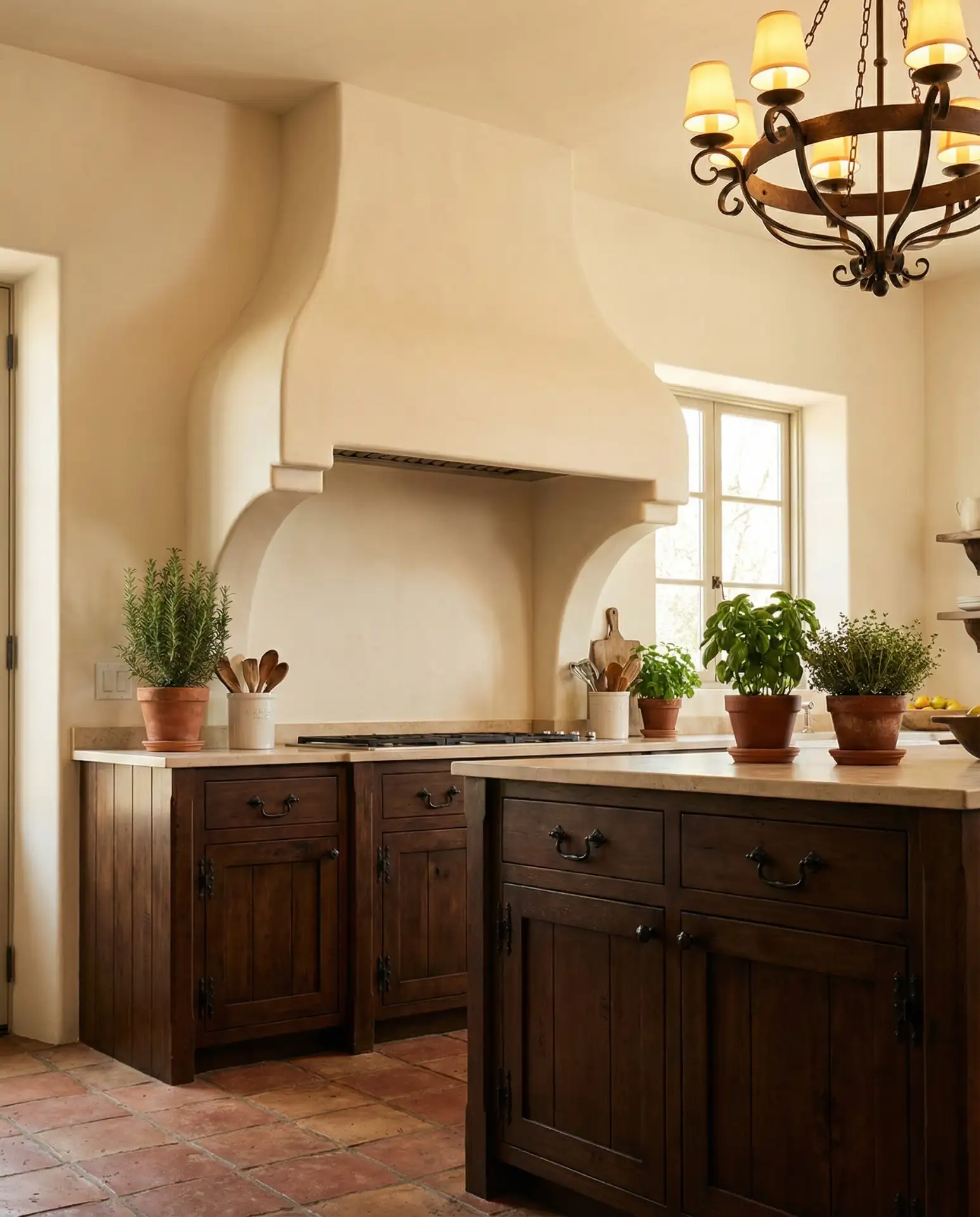 European Farmhouse with Plaster Range Hood 1