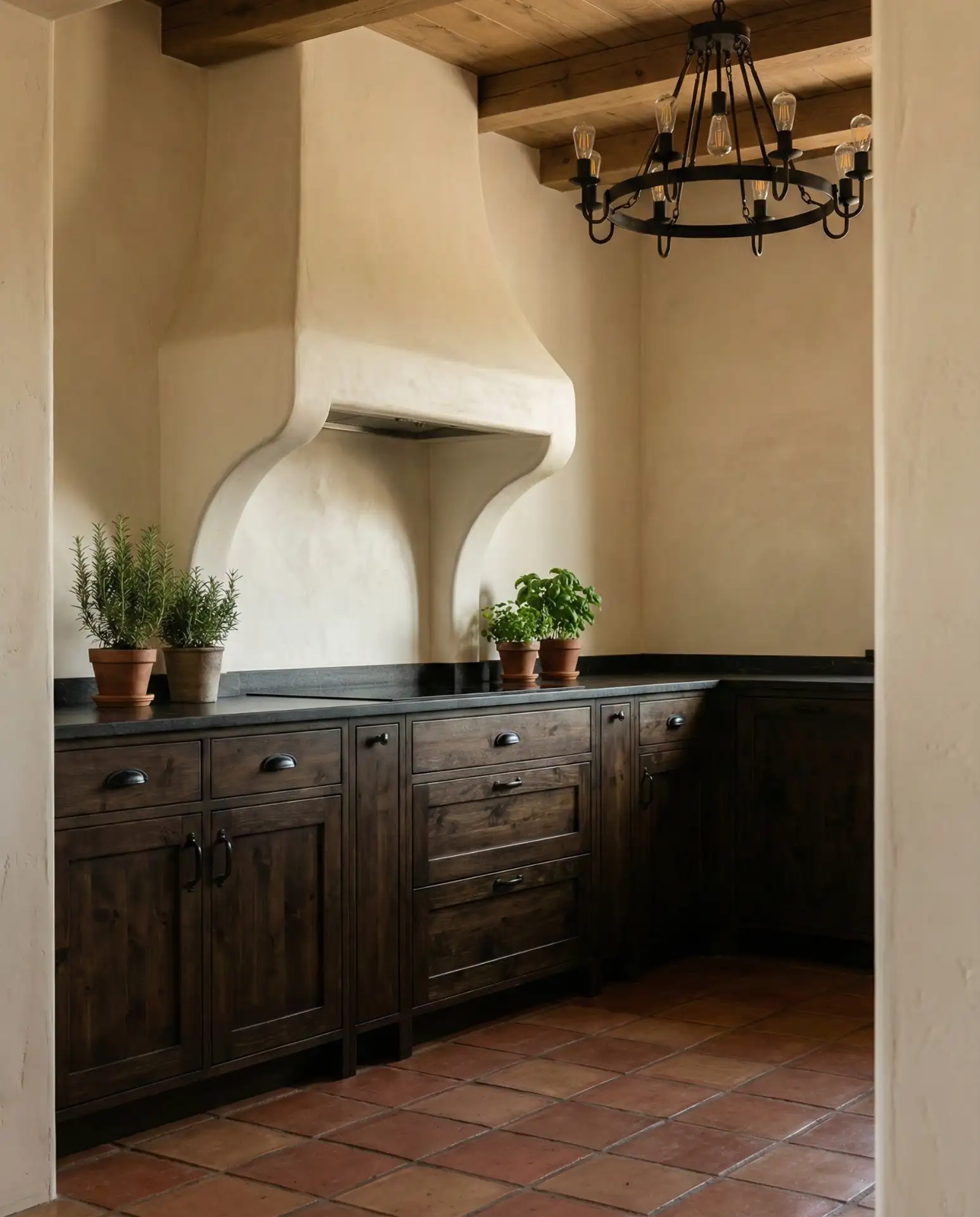 European Farmhouse with Plaster Range Hood 2