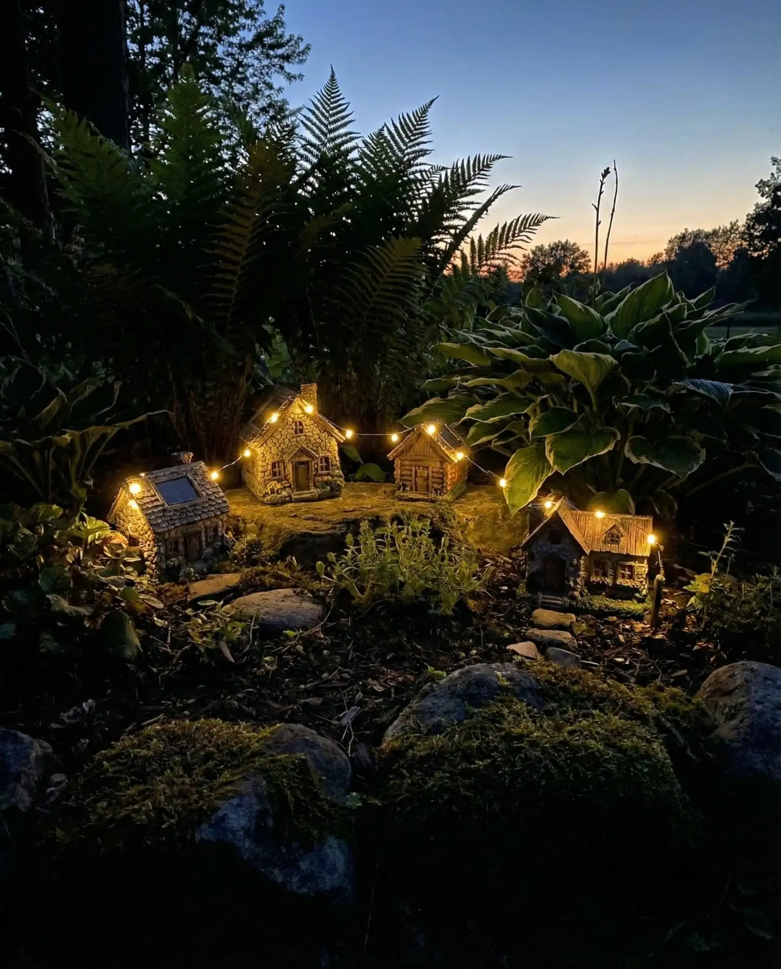 Fairy Garden with Solar String Lights 2