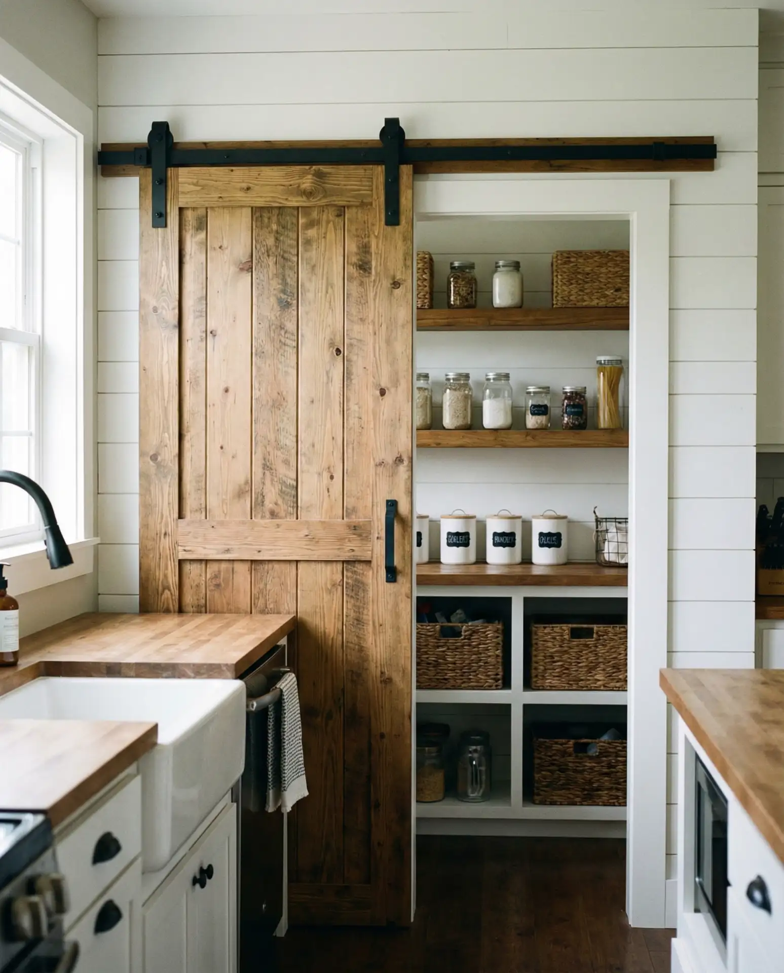 Farmhouse Pantry with Barn Door Entry 1