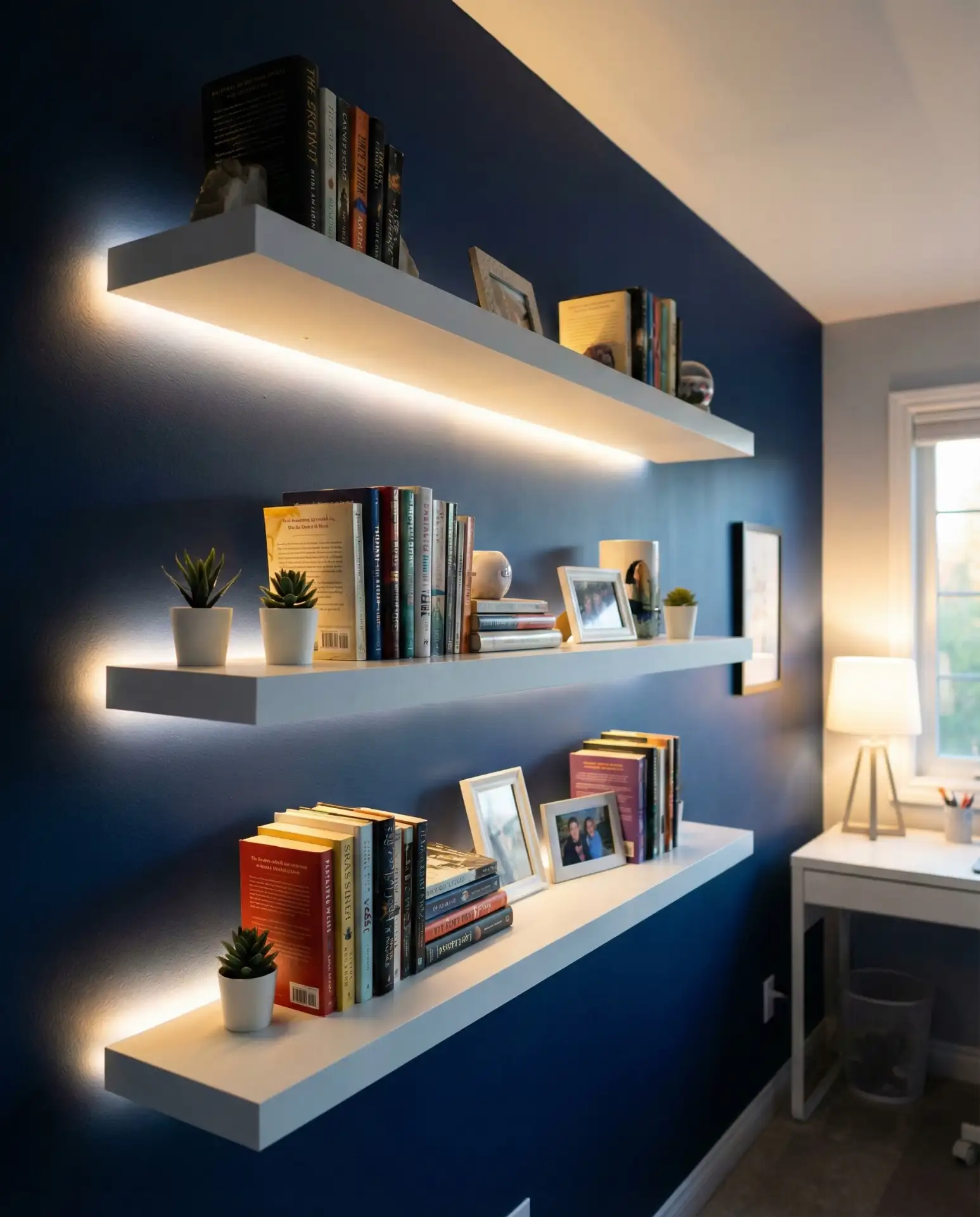 Floating Shelves with LED Backlighting 1