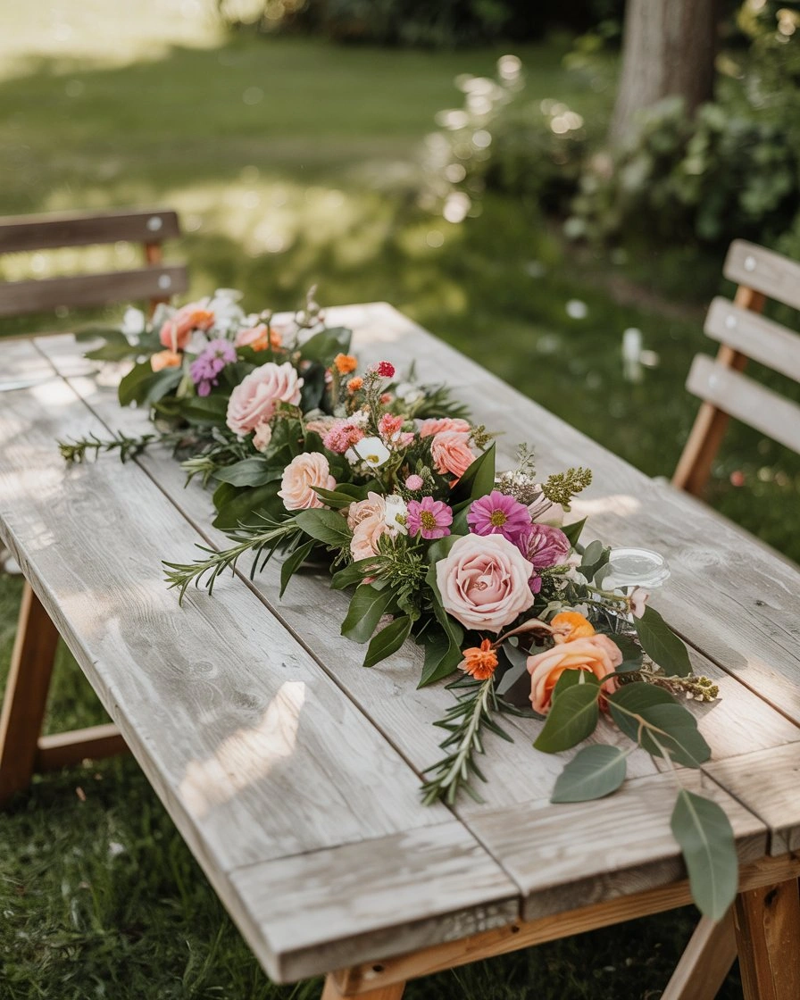 Floral Table Runner Centerpiece 2