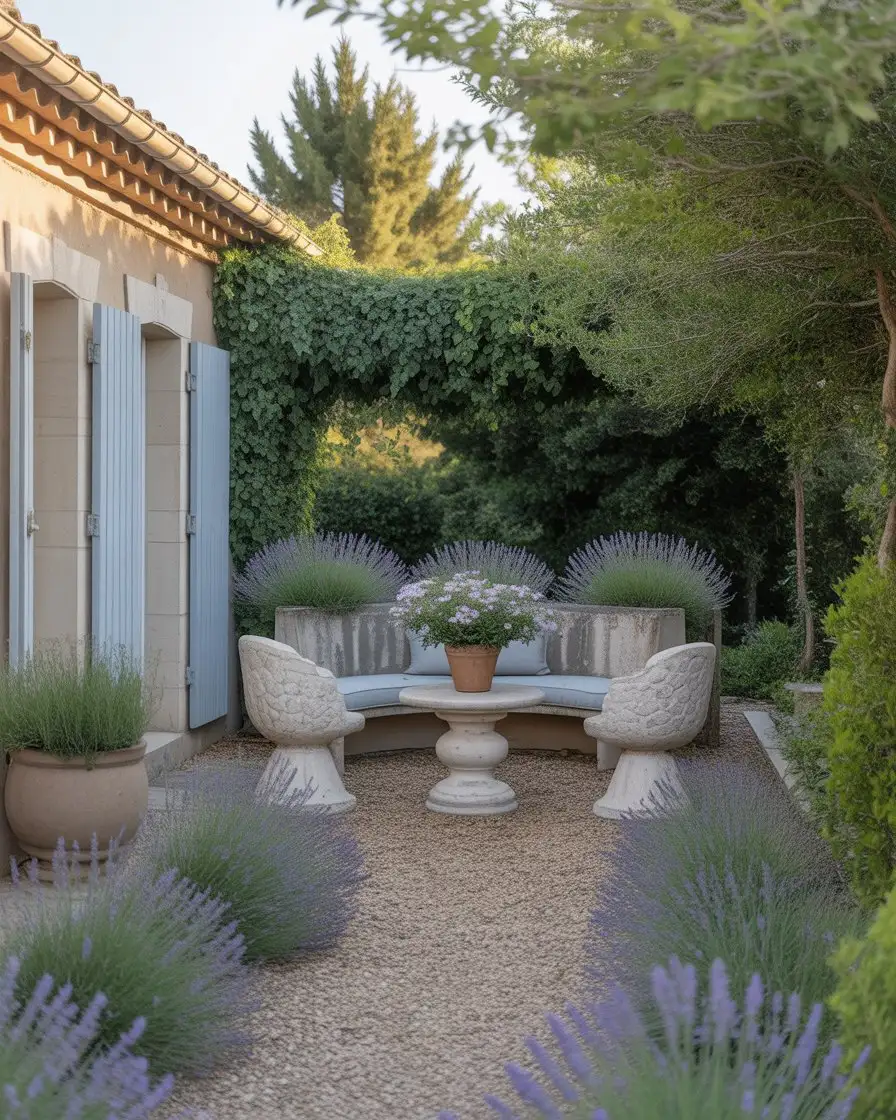 French Country Garden with Lavender Borders 1